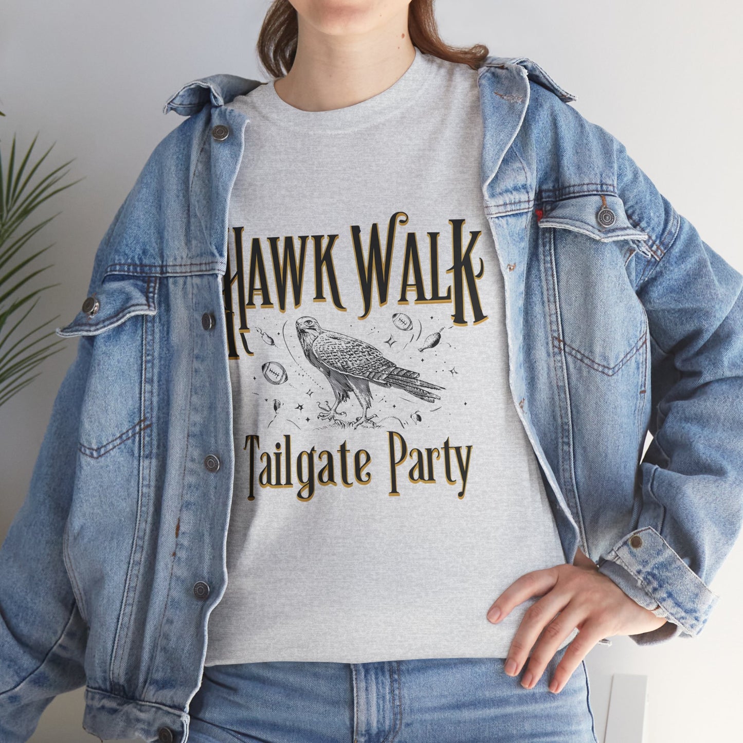 Hawk Walk Tailgate Tee, Unisex Cotton Shirt, Outdoor Event T-Shirt, Festival Wear, Bird Lover Gift, Sports Gathering Apparel
