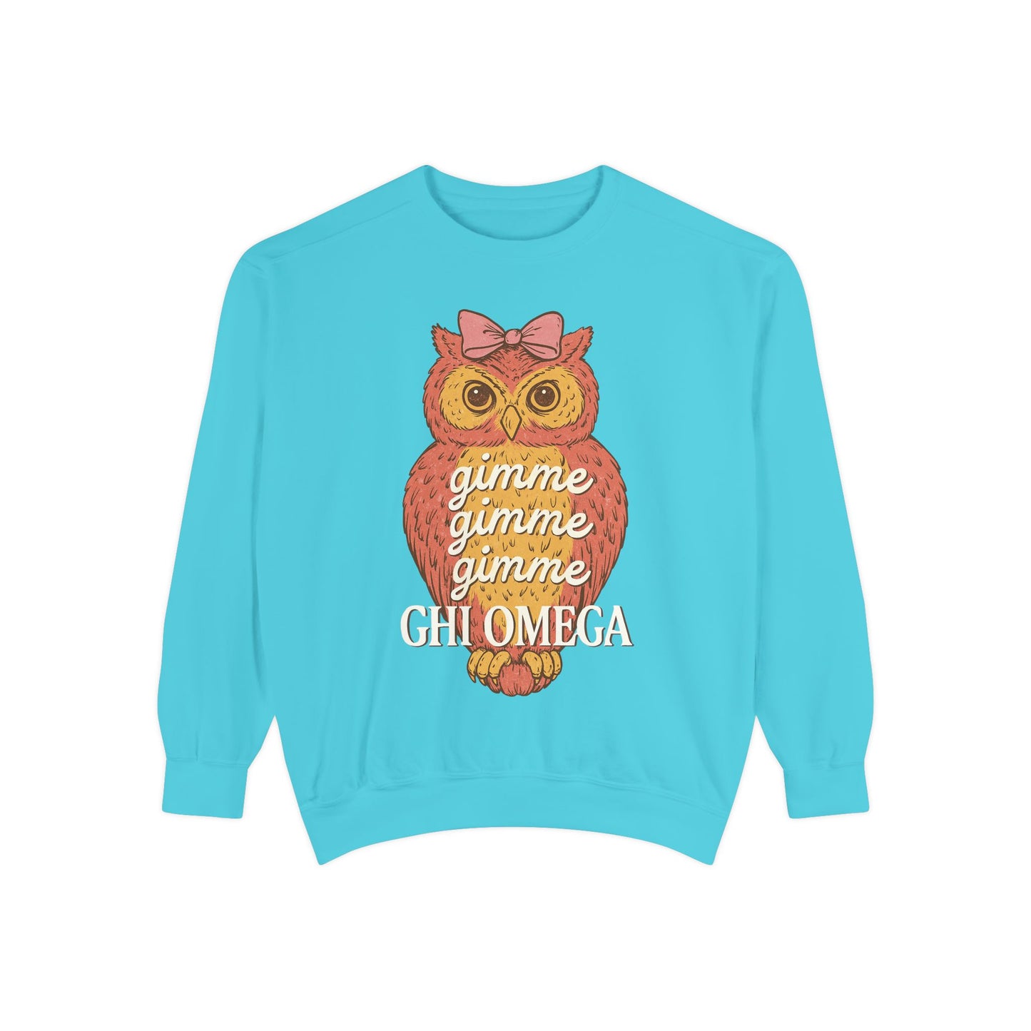 Gimme Gimme Owl Sweatshirt, Unisex Sweatshirt, Sorority Apparel, Cute Owl Design, Cozy Gift, College Sweatshirt