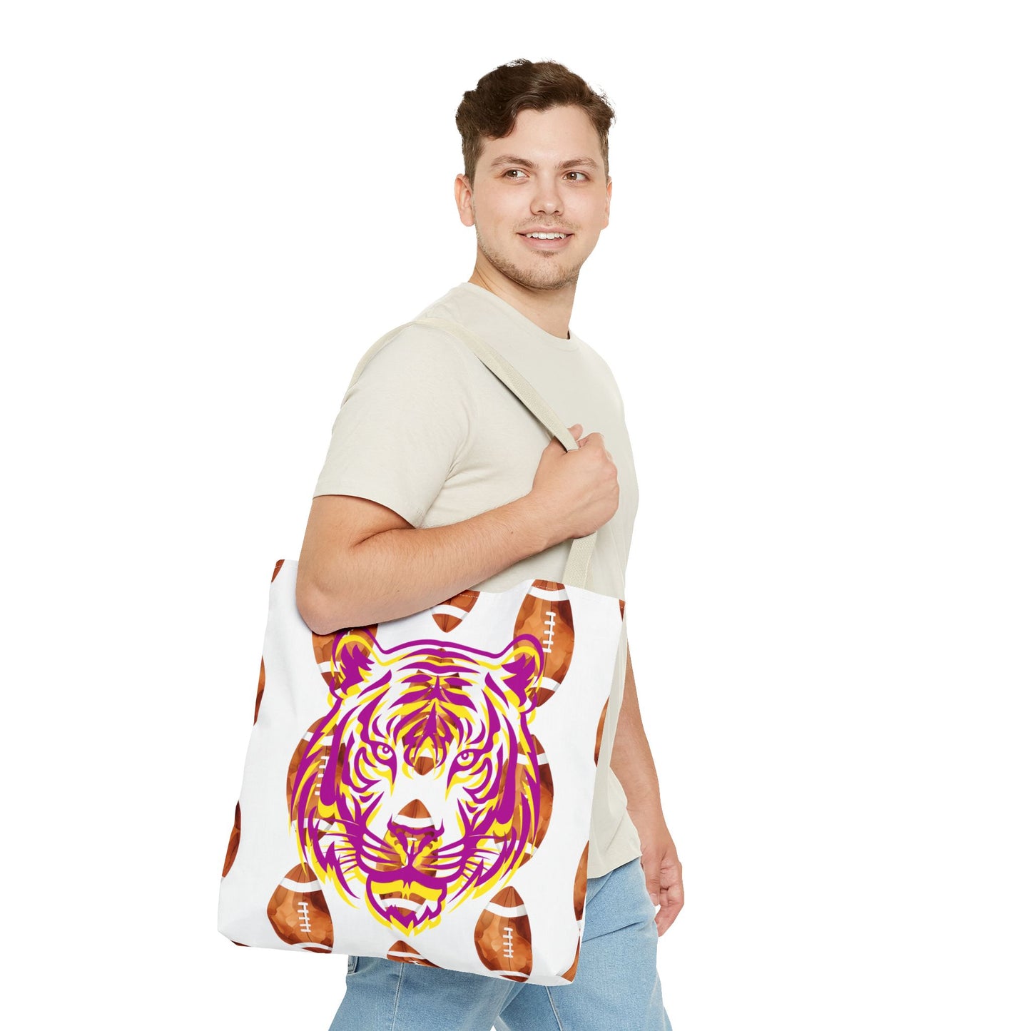 Vibrant Tiger Print Tote Bag - LSU Fans Gift