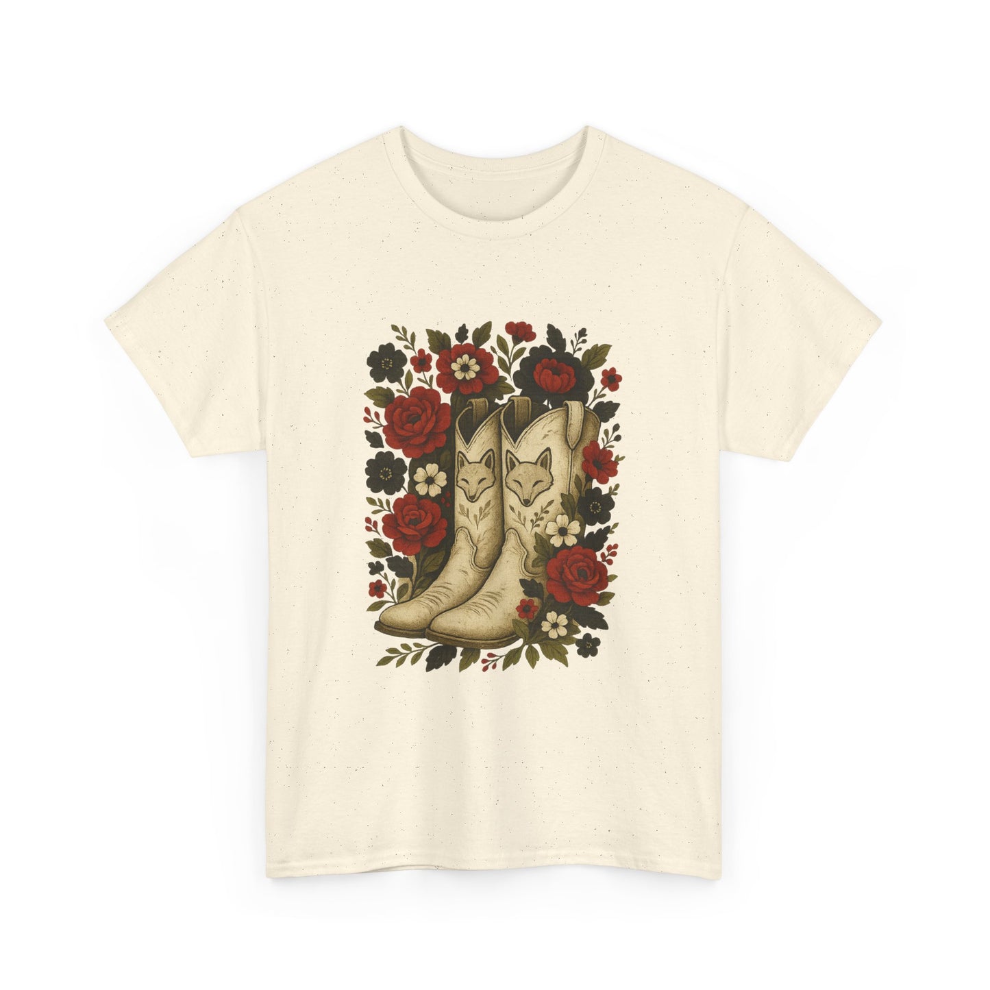 AR State Red Wolves Vintage Floral Cowboy Boots Tee