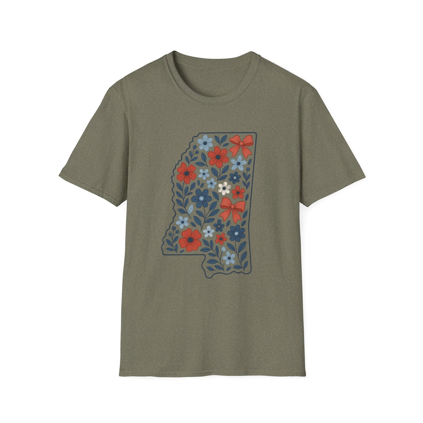 Mississippi Floral Unisex T-Shirt, Casual Tee, Gift for Her, Summer Apparel, Nature Lover Shirt, State Pride Clothing