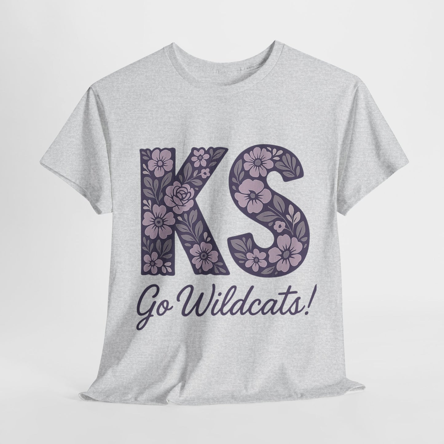 KS Floral Team Spirit Tee: Celebrate Kansas State Wildcats in Style, Perfect for Sports Events, Gifts, & Casual Wear