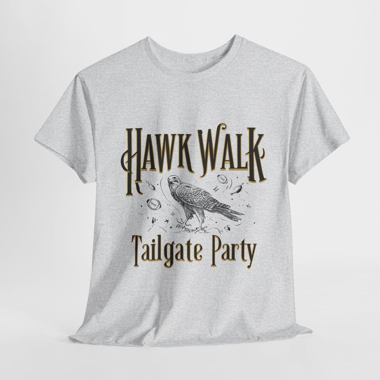 Hawk Walk Tailgate Tee, Unisex Cotton Shirt, Outdoor Event T-Shirt, Festival Wear, Bird Lover Gift, Sports Gathering Apparel