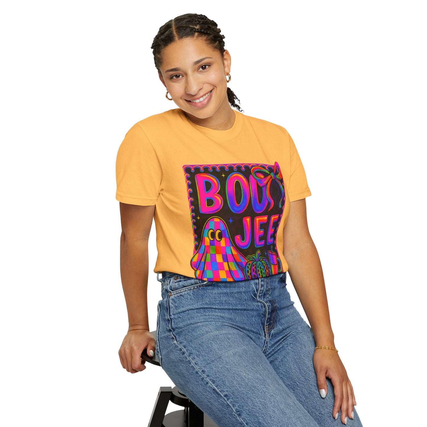 BOOJee Retro Comfort Colors, Garment-Dyed T-shirt, Colorful Graphic Tee, Unisex Streetwear, Fun Gift, Festival Fashion, Vegan Style