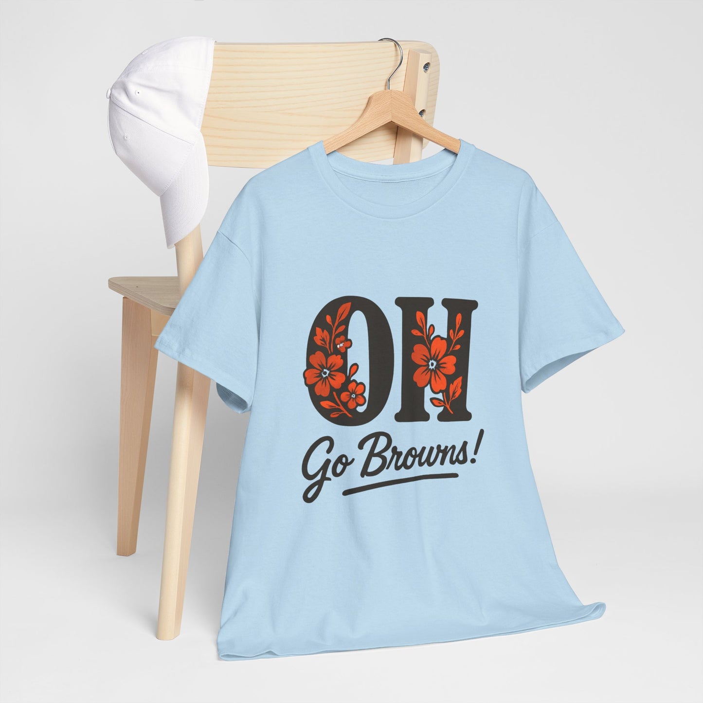 OH Go Browns Floral Unisex Tee, Fan Apparel, Game Day Shirt, Casual Wear, Gift for Sports Lovers