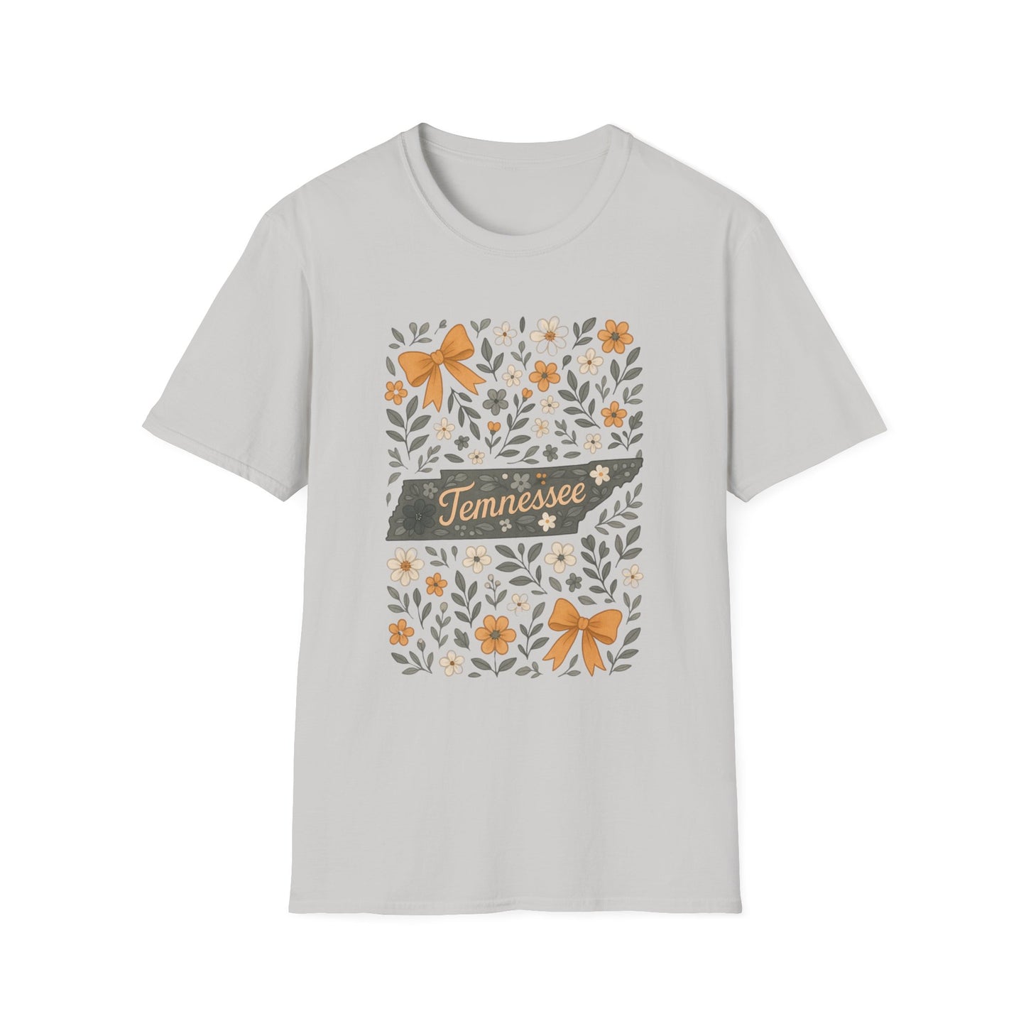 Tennessee Floral T-Shirt, Casual Wear, Gift for Her, Souvenir, Nature Lover Apparel, Spring Outfit