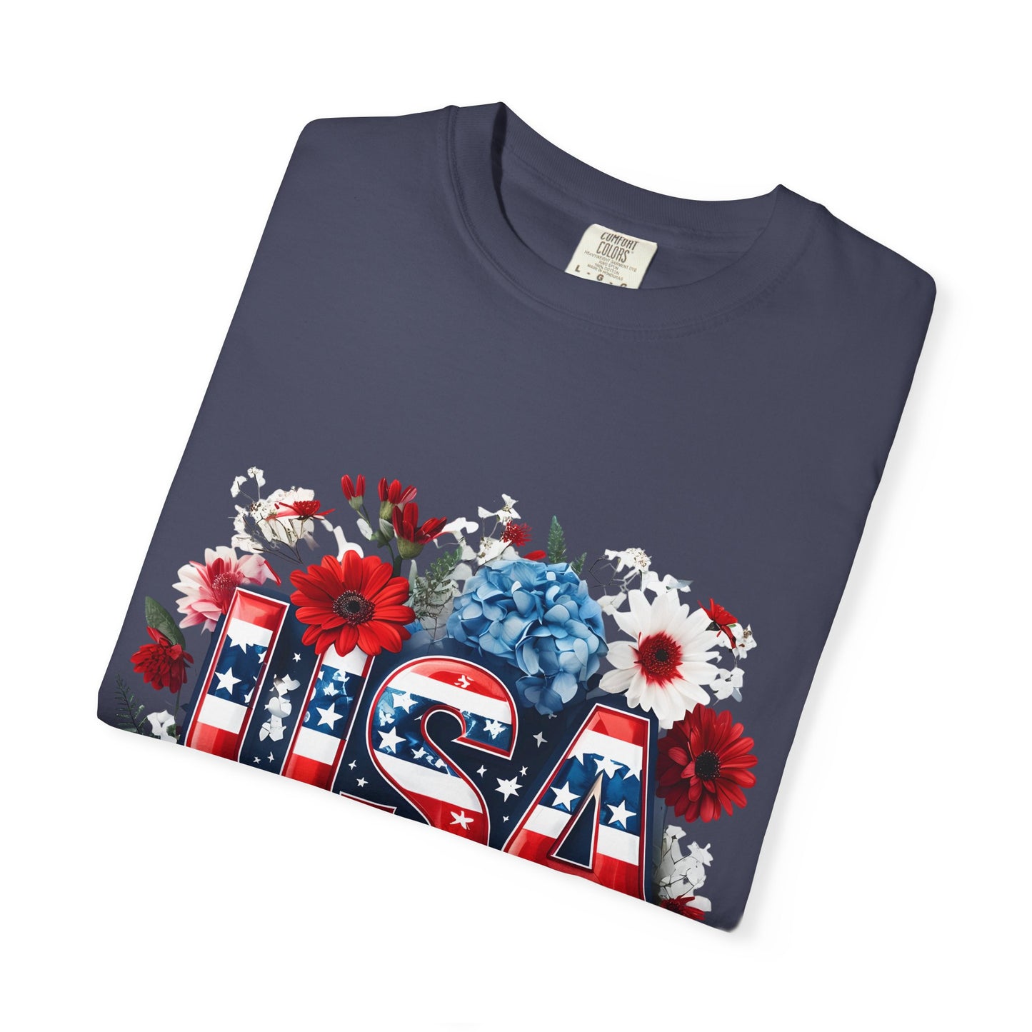 Patriotic Floral USA T-Shirt