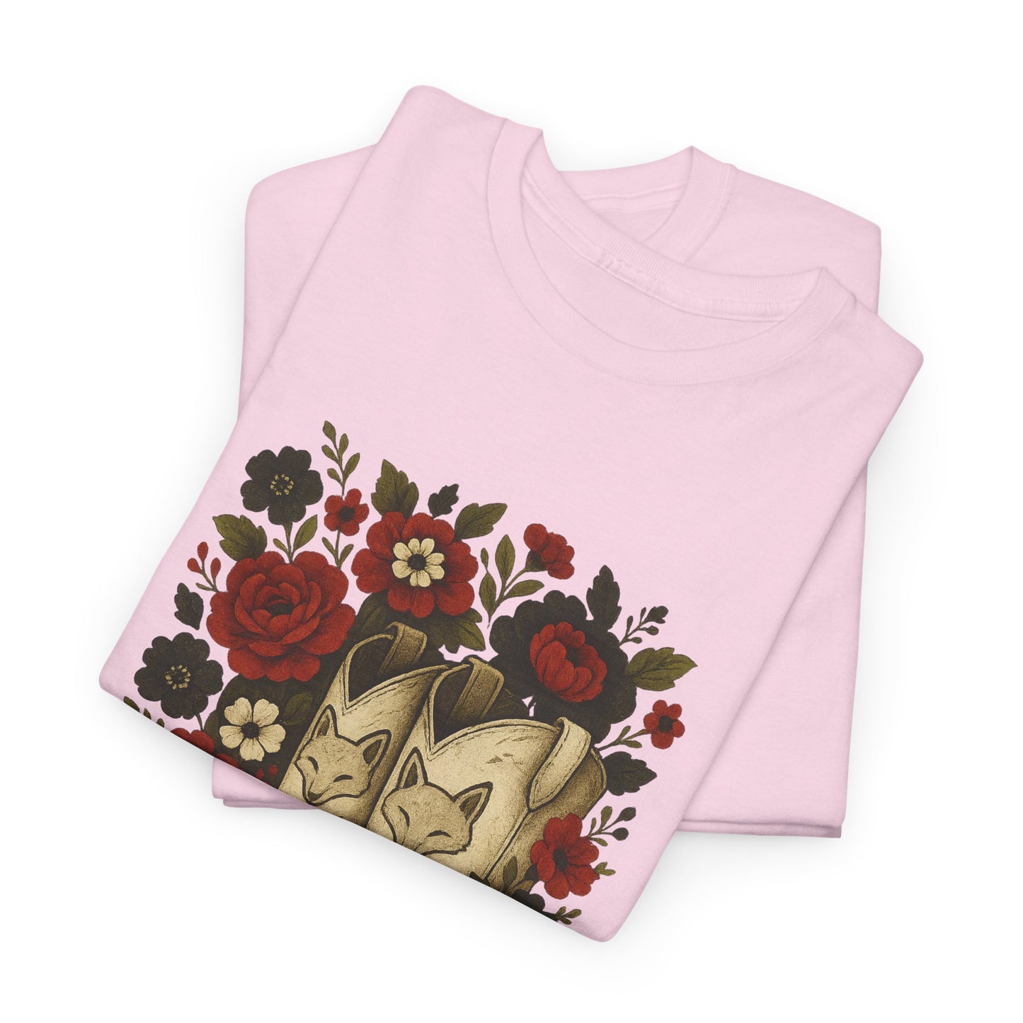 AR State Red Wolves Vintage Floral Cowboy Boots Tee