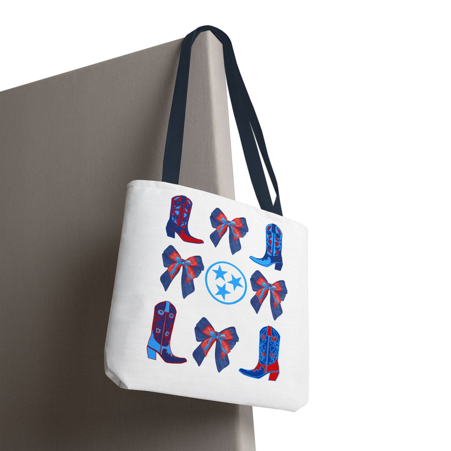 Tote Bag - Tennessee Titans Coquette Bow Design - Titan Up NFL Game Day Gift Nashville TN
