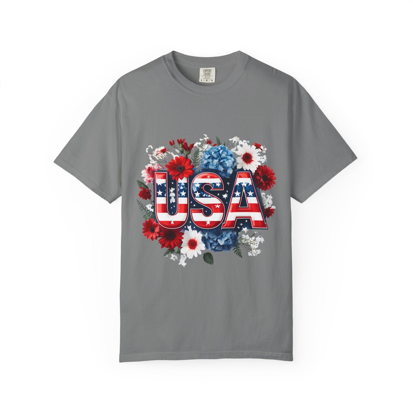 Patriotic Floral USA T-Shirt