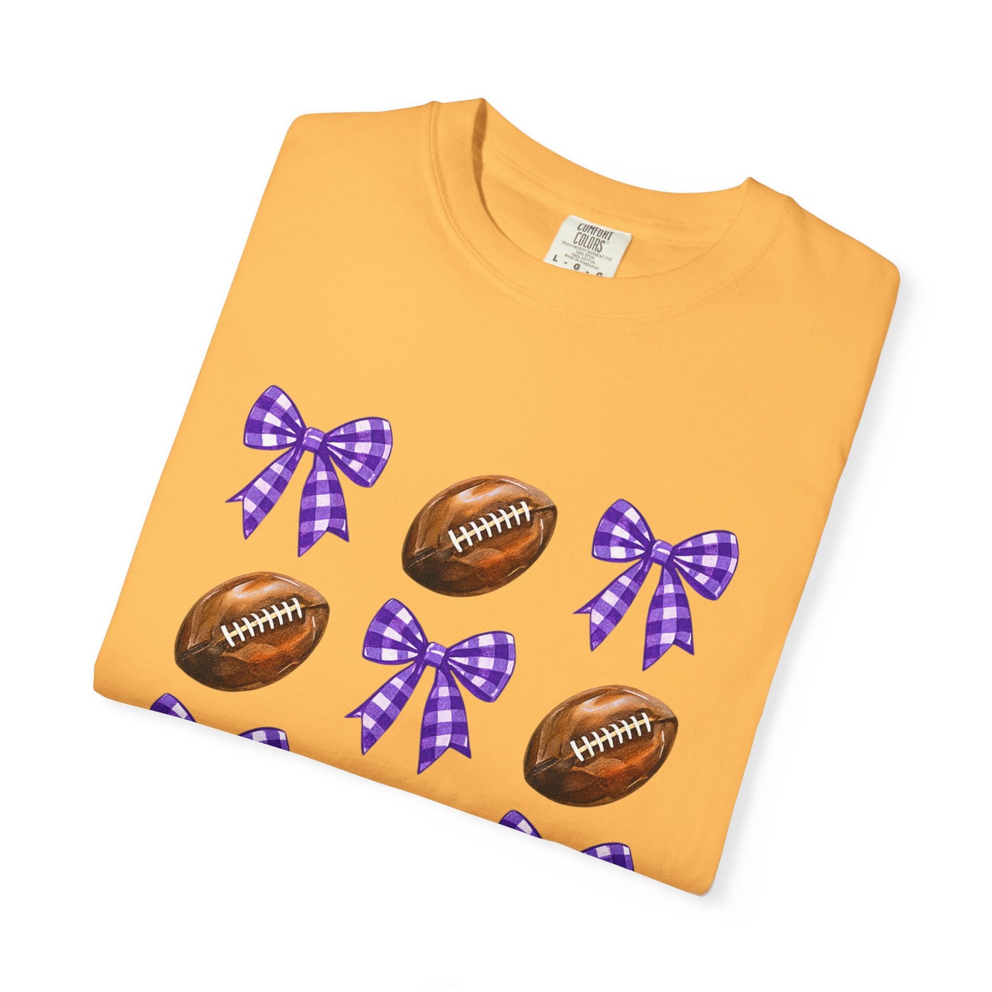 Texas Football Unisex T-Shirt with Purple Bows - Game Day Sports Apparel for Horned Frogs Fans