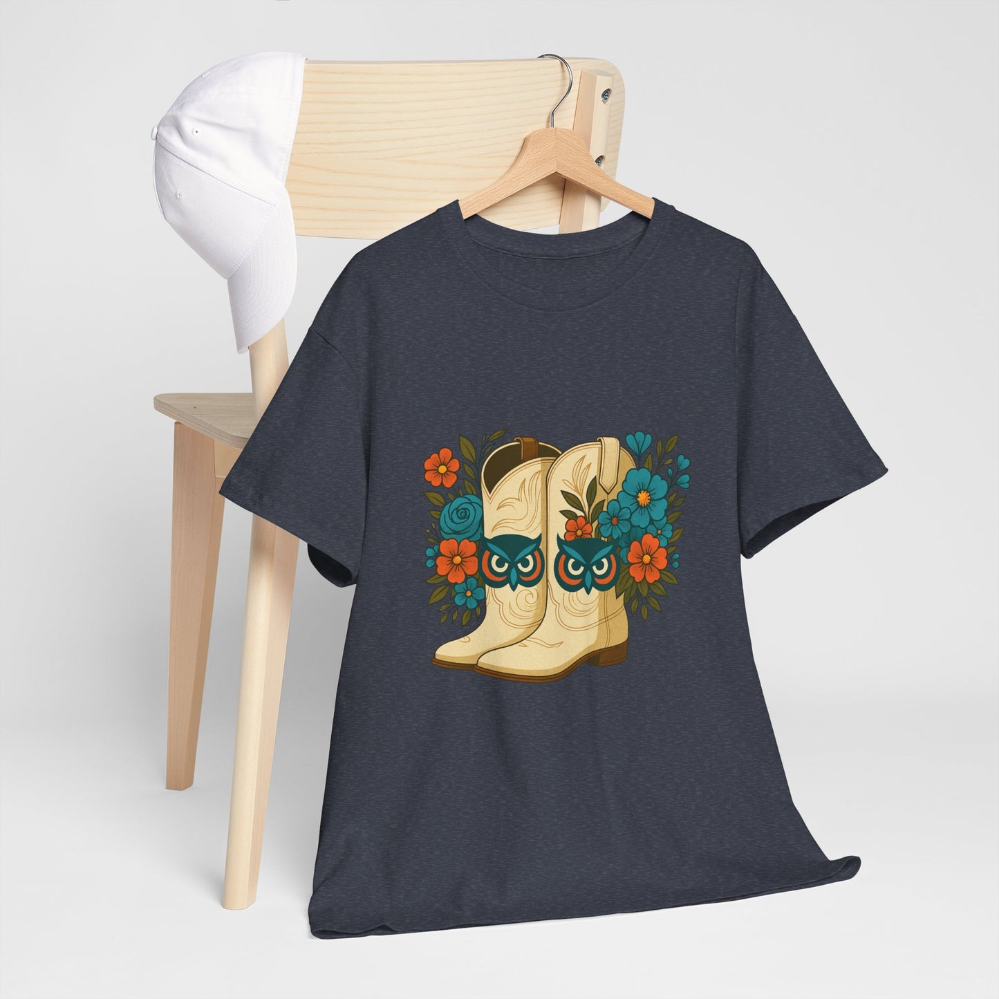 Floral Cowboy Boots Tee, Perfect for Country Music Lovers, Western Style Gift, Casual Outfit, Boho Fashion, Farmhouse Decor