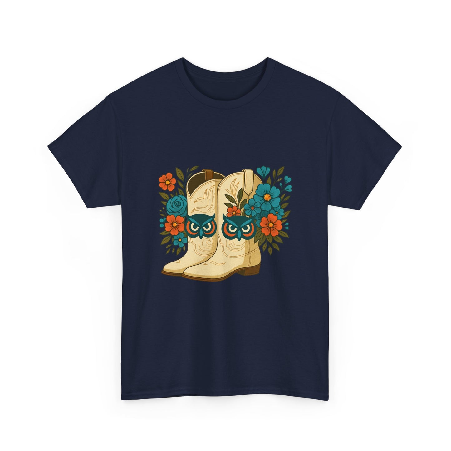 Floral Cowboy Boots Tee, Perfect for Country Music Lovers, Western Style Gift, Casual Outfit, Boho Fashion, Farmhouse Decor