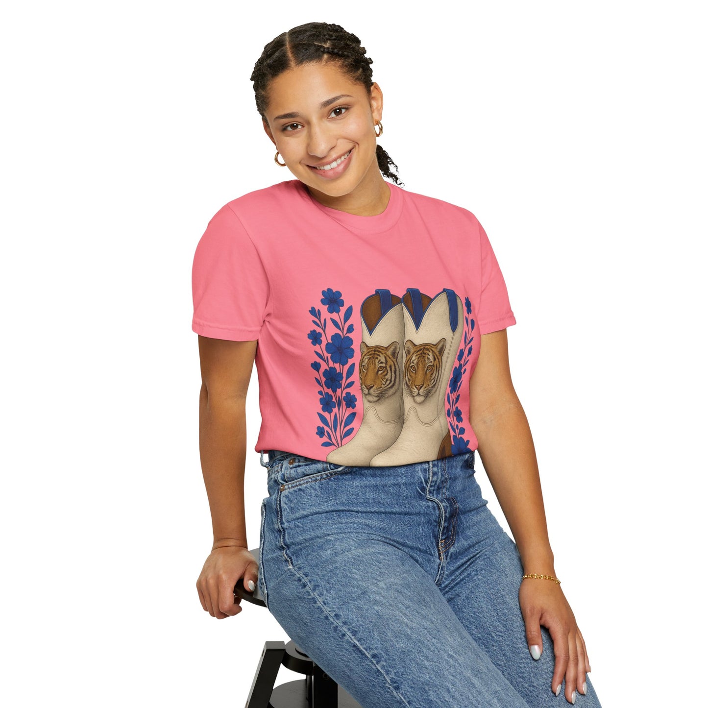 Graphic T-Shirt - Cowboy Boots & Tigress, Unisex Tee, Vintage Country Style-Memphis Tiger Fan