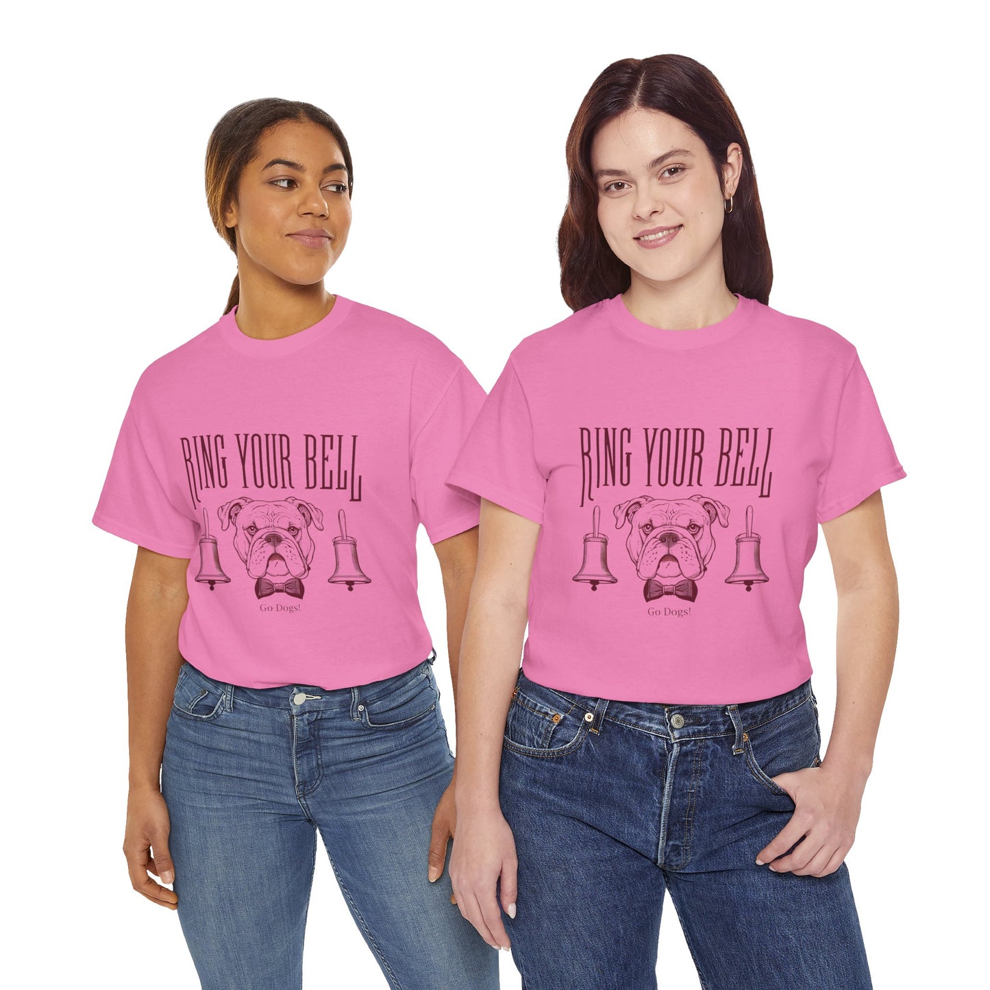 Dog Lover's Unisex Heavy Cotton Tee | 'Ring Your Bell' Shirt, Bulldog Tee, Pet Owner Gift, Funny Dog Apparel, Casual Wear