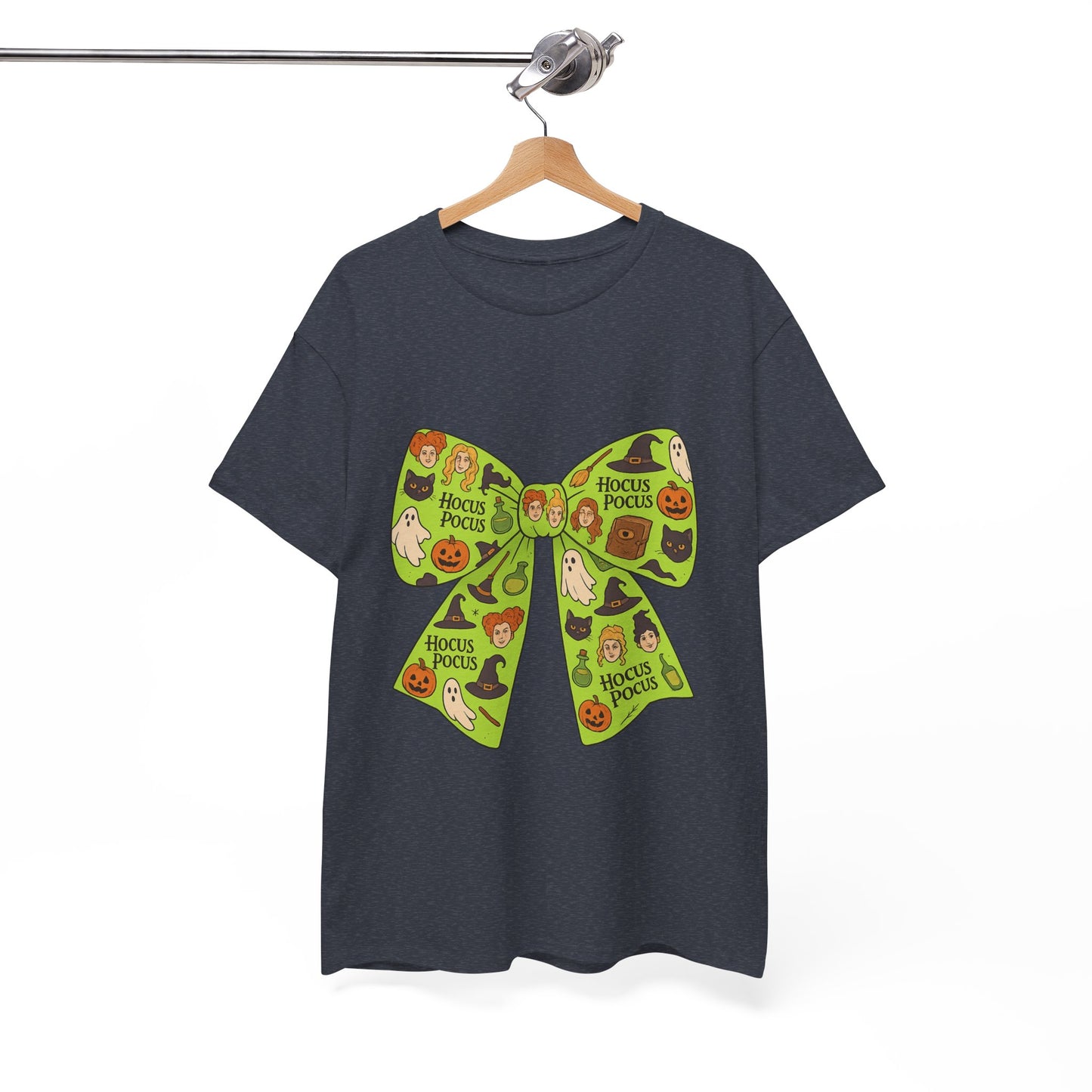 Halloween Graphic Tee, Spooky Season Unisex Shirt, Hocus Pocus Bow Tee, Autumn Style Shirt, Trick or Treat Apparel