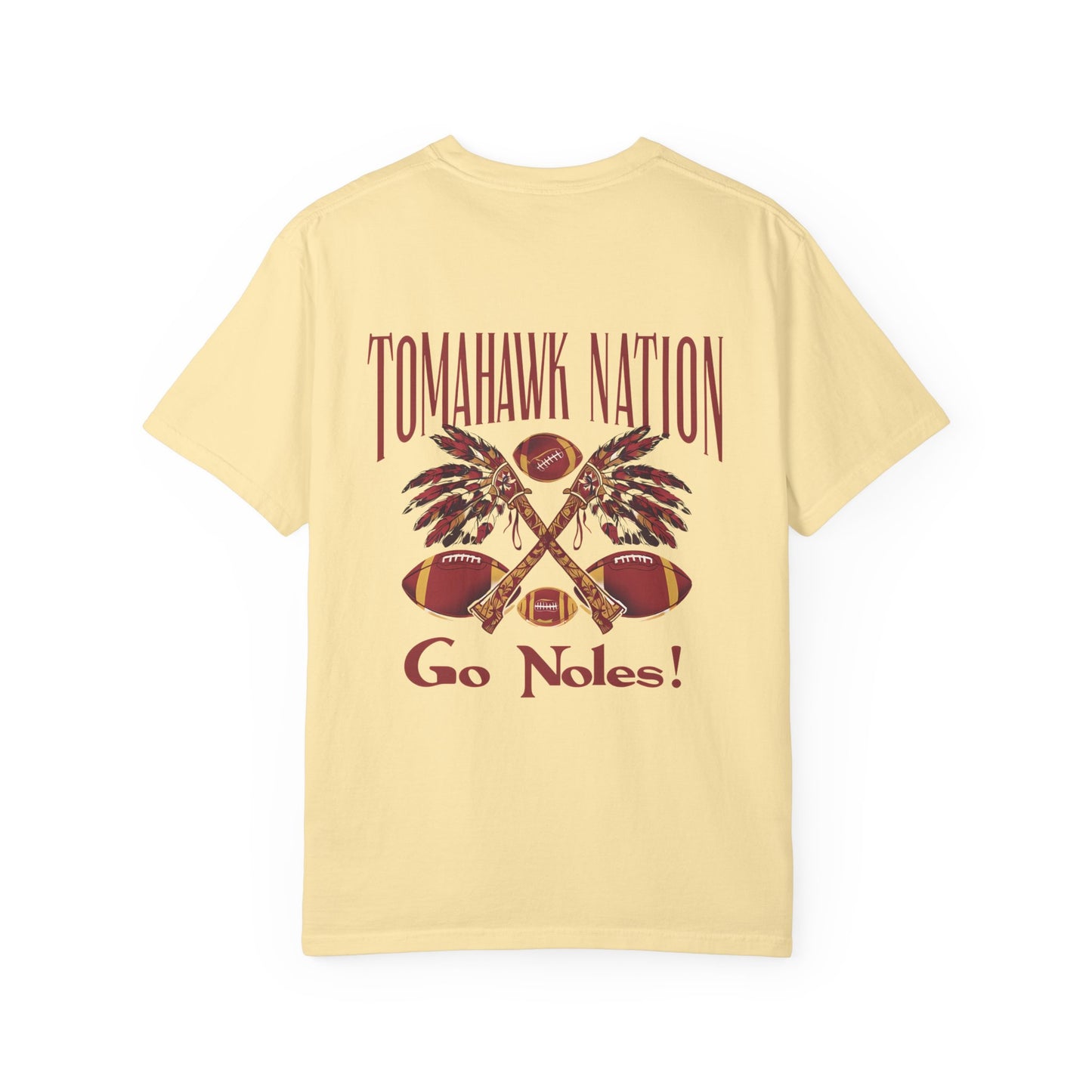 Tomahawk Nation T-Shirt, Unisex College Football Tees, Garment-Dyed Fan Apparel, Go Noles Spirit Wear, Game Day Outfit