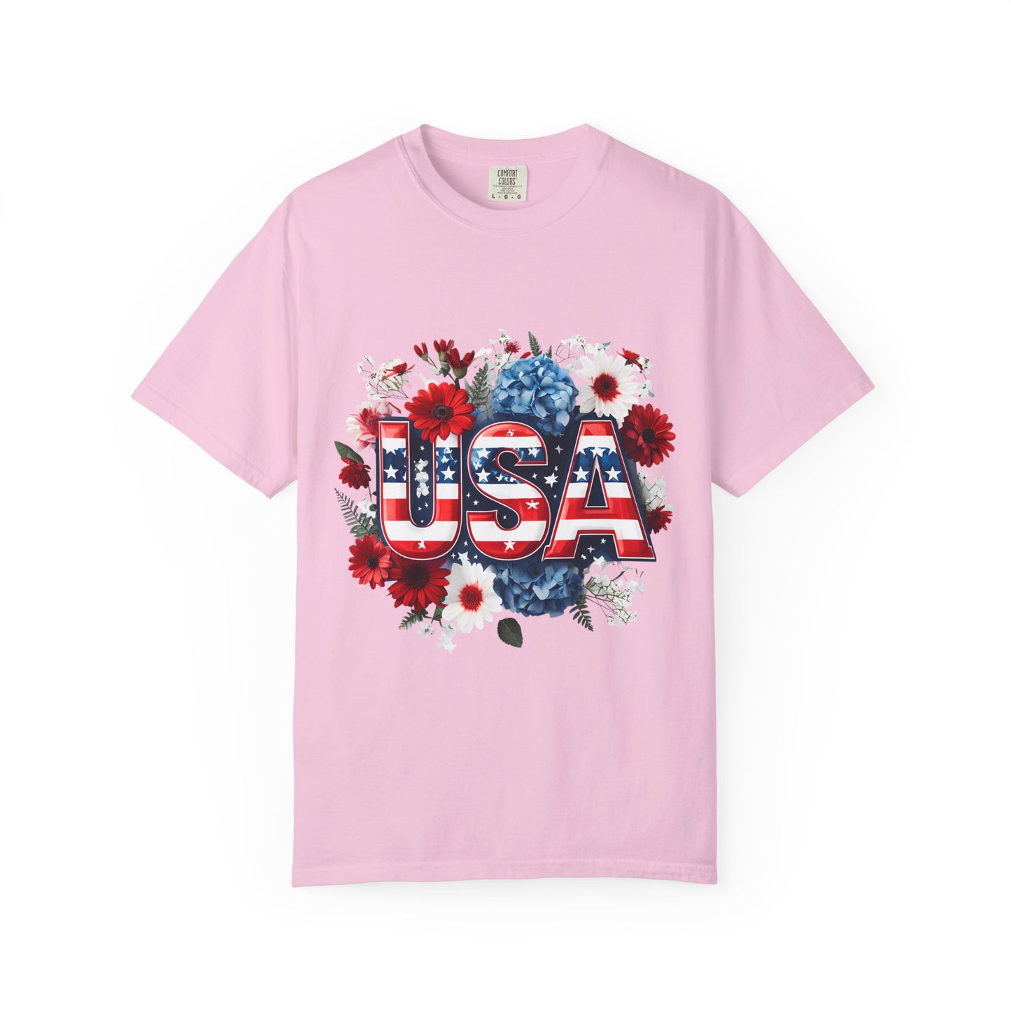 Patriotic Floral USA T-Shirt