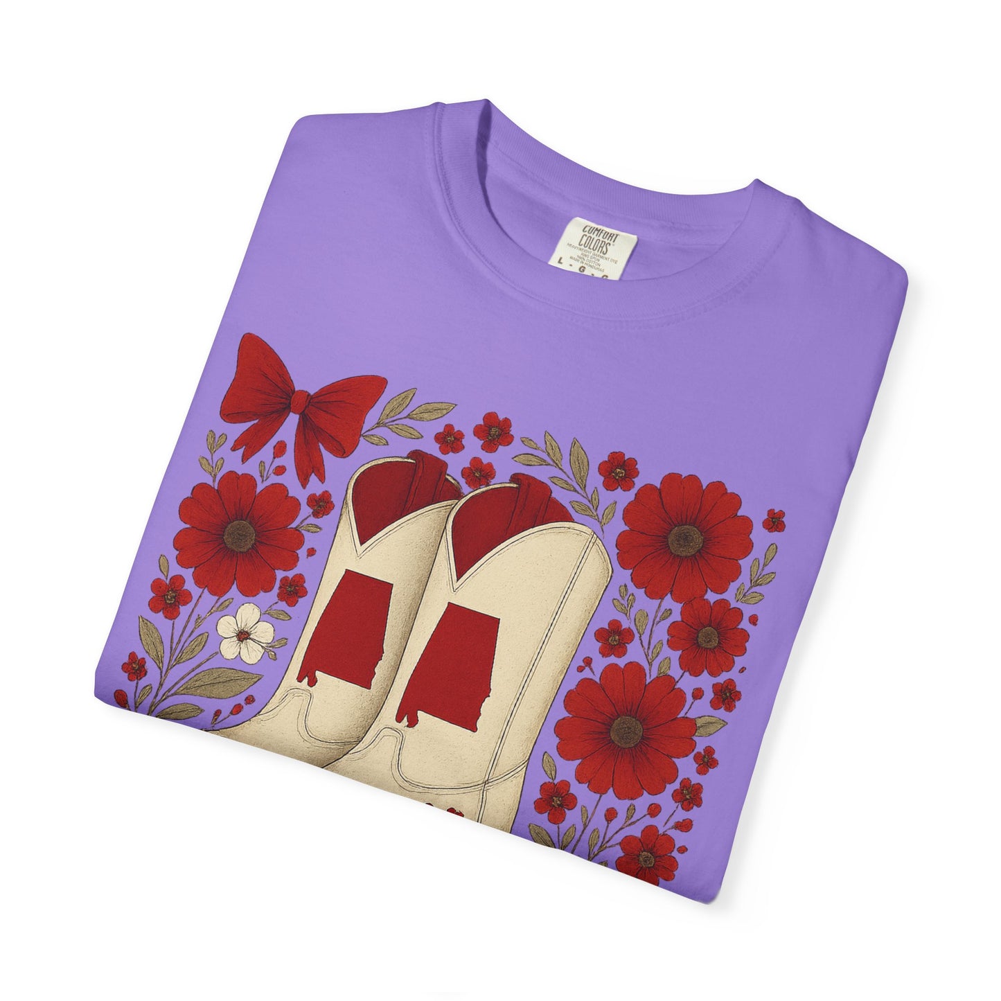 Vintage Cowboy Boots Floral Unisex T-shirt - Alabama Fan, Bama Game Day