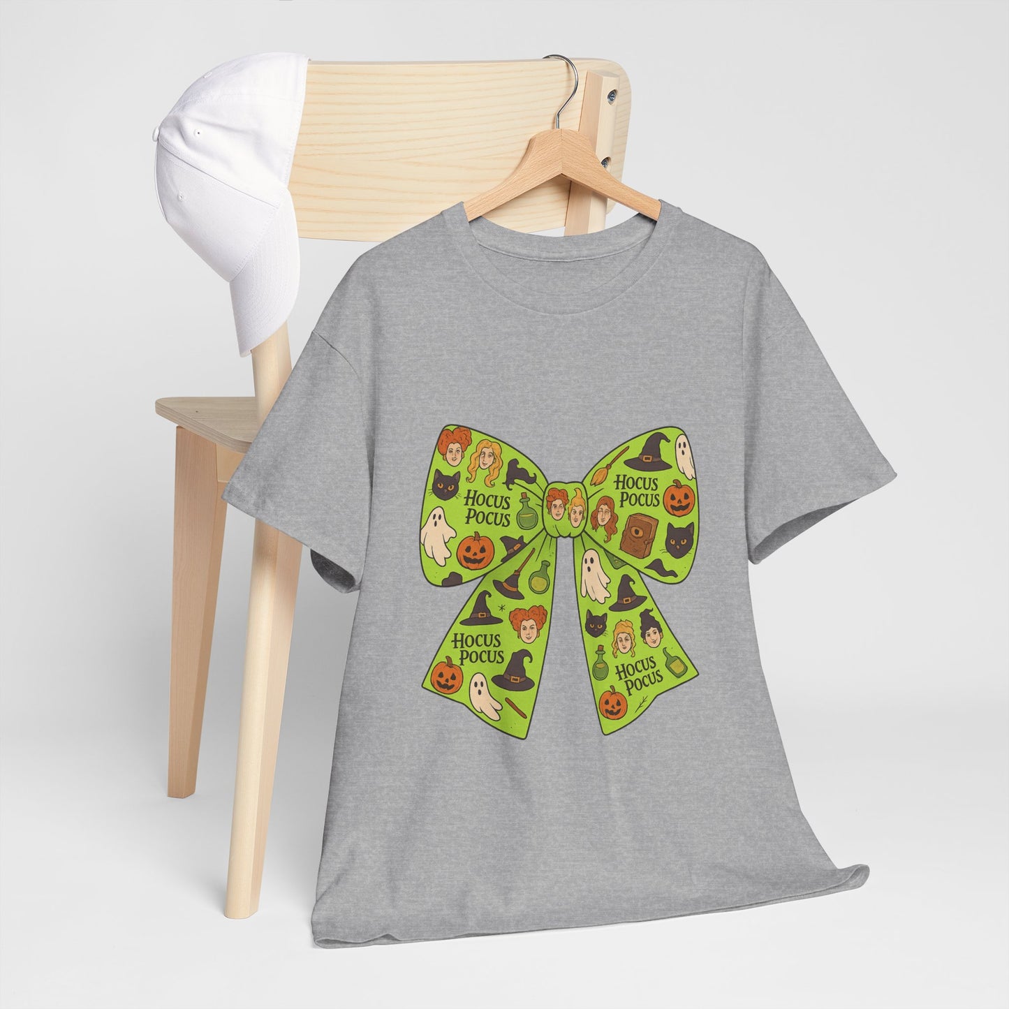 Halloween Graphic Tee, Spooky Season Unisex Shirt, Hocus Pocus Bow Tee, Autumn Style Shirt, Trick or Treat Apparel