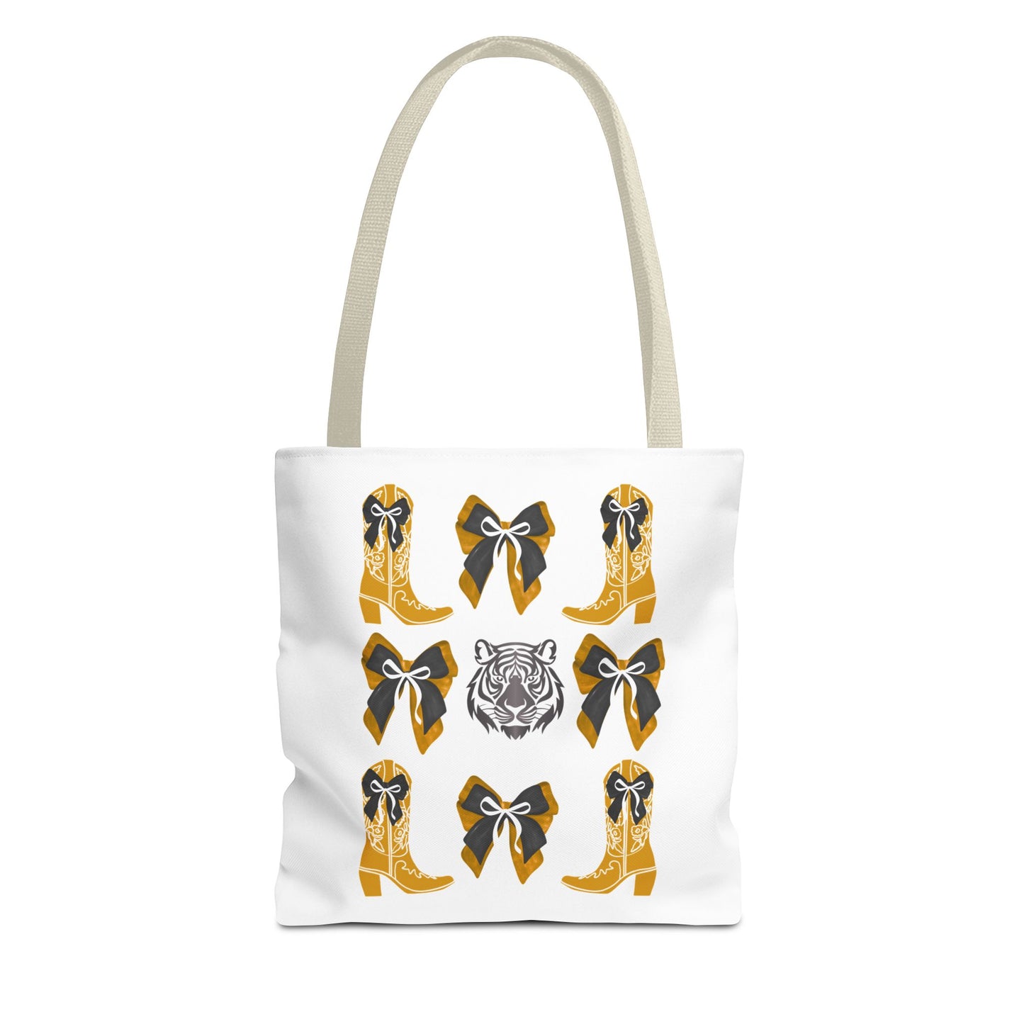 Mizzou tigers tote bag, missouri game day, Stylish Tote Bag with Boots and Tiger Design, missouri fan gift, missouri tigers alumni, graduation gift, mo tigers