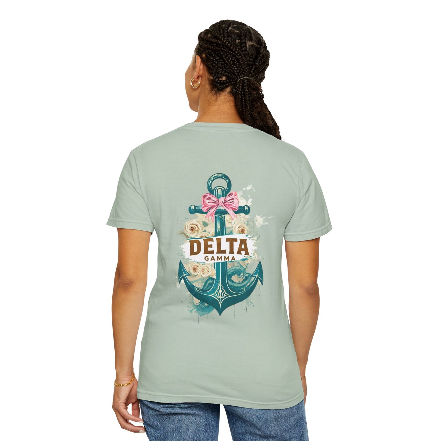 Delta Gamma Unisex Garment-Dyed T-Shirt, Sorority Pride Shirt, Nautical Design Tee, Perfect for Recruitment and Celebrations, Gift Idea