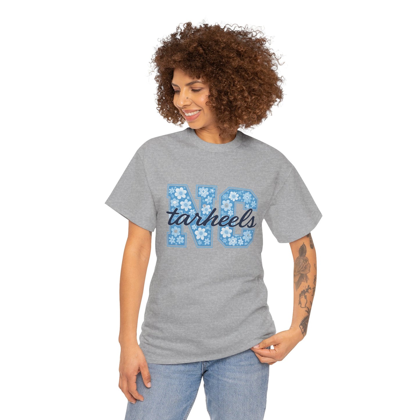 North Carolina Tarheels Unisex Heavy Cotton Tee, College Spirit Wear, Men's and Women's Casual T-Shirt, School Pride Apparel, Gift for Fans