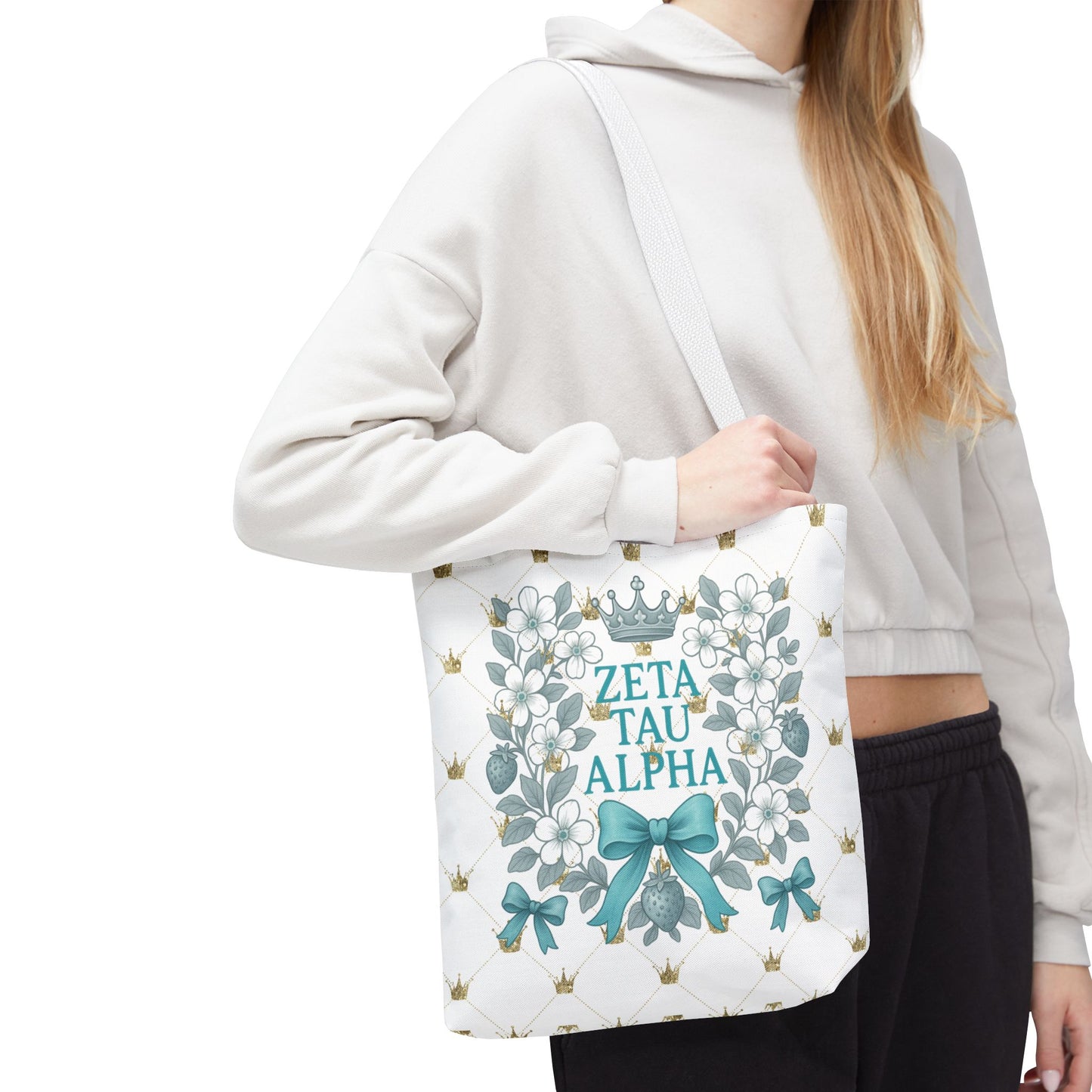 Zeta Tau Alpha Tote Bag | Sorority Bags, Floral Design, Gift for Sisters, Campus Essentials, Personalized Tote