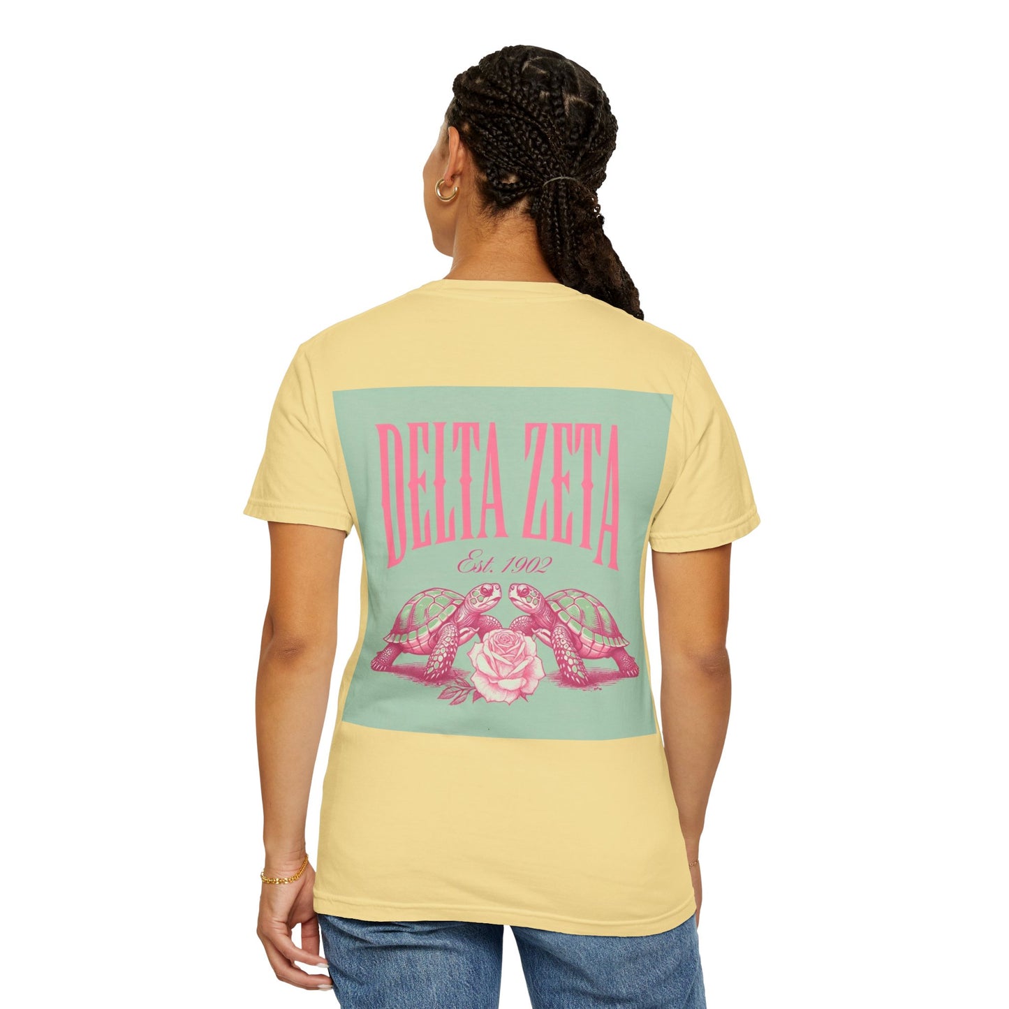 Delta Zeta Unisex T-Shirt, Sorority Shirt, Garment-Dyed Tee, Cute College Top, Sisterhood Apparel, Gift for Sorority Sisters