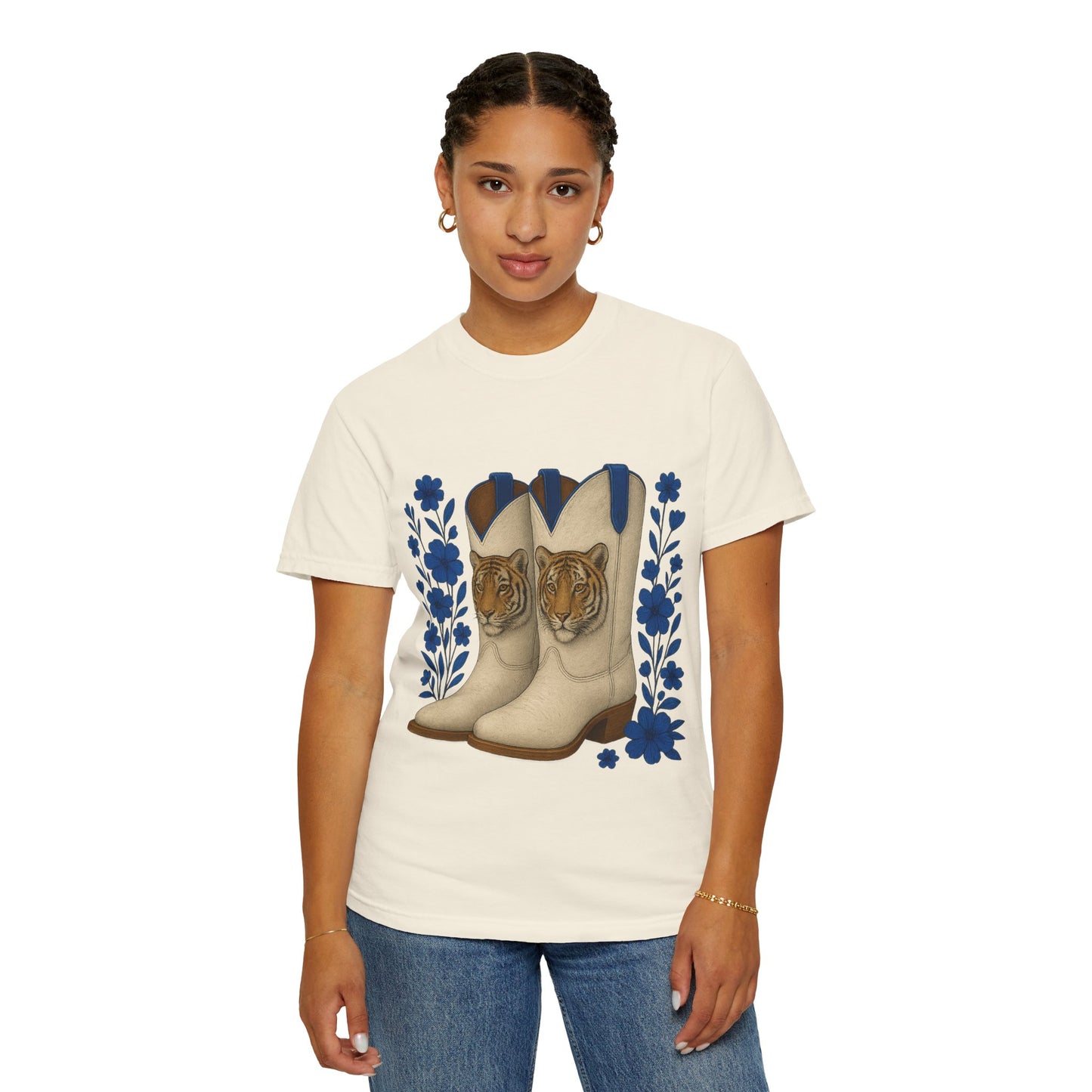 Graphic T-Shirt - Cowboy Boots & Tigress, Unisex Tee, Vintage Country Style-Memphis Tiger Fan