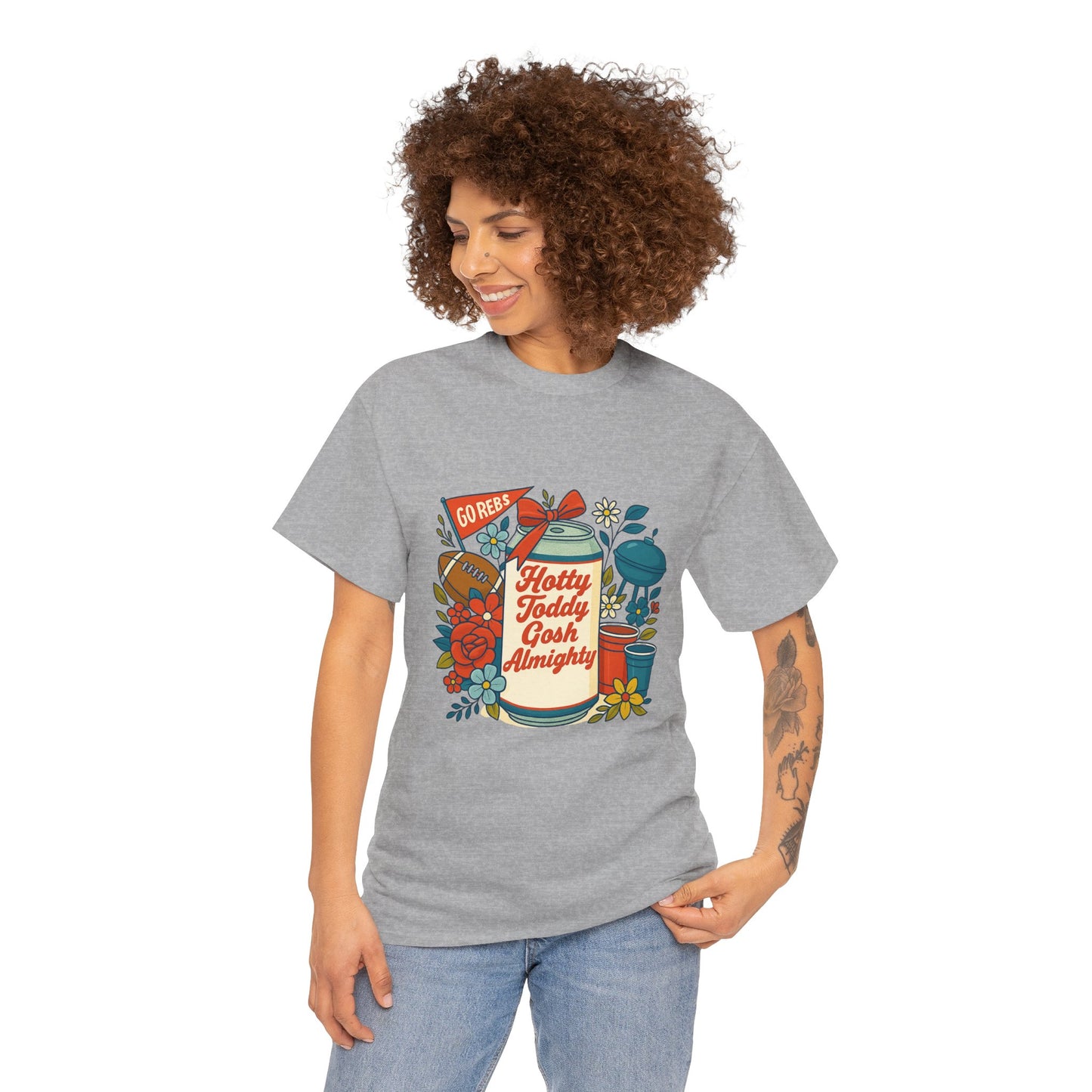 Hotty Toddy Heavy Cotton Tee - Unisex Graphic T-Shirt, Casual Wear, College Apparel, Gift for Students, Spring Break Fashion