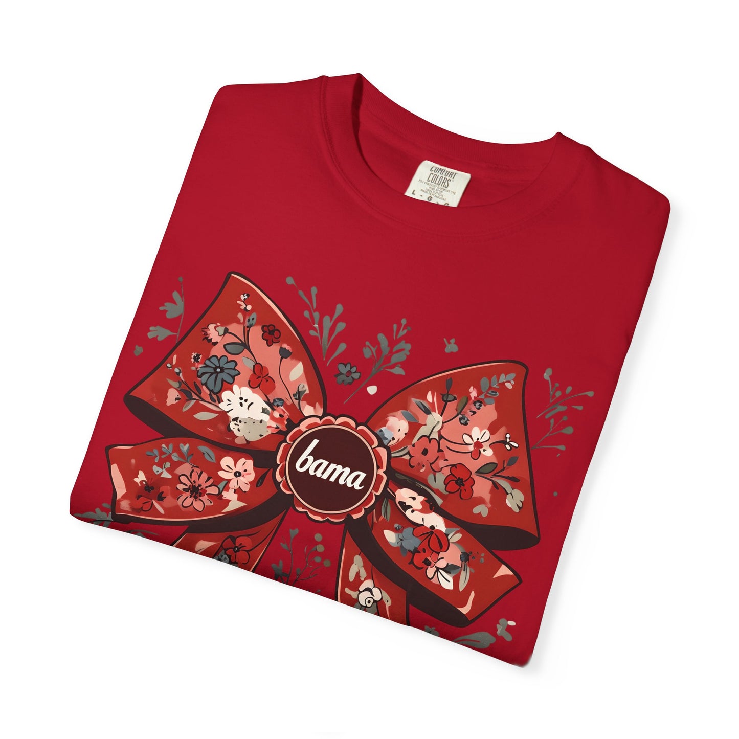 Floral Bow T-shirt - Comfort Colors - Coquette Bama Bow - Alabama Fan