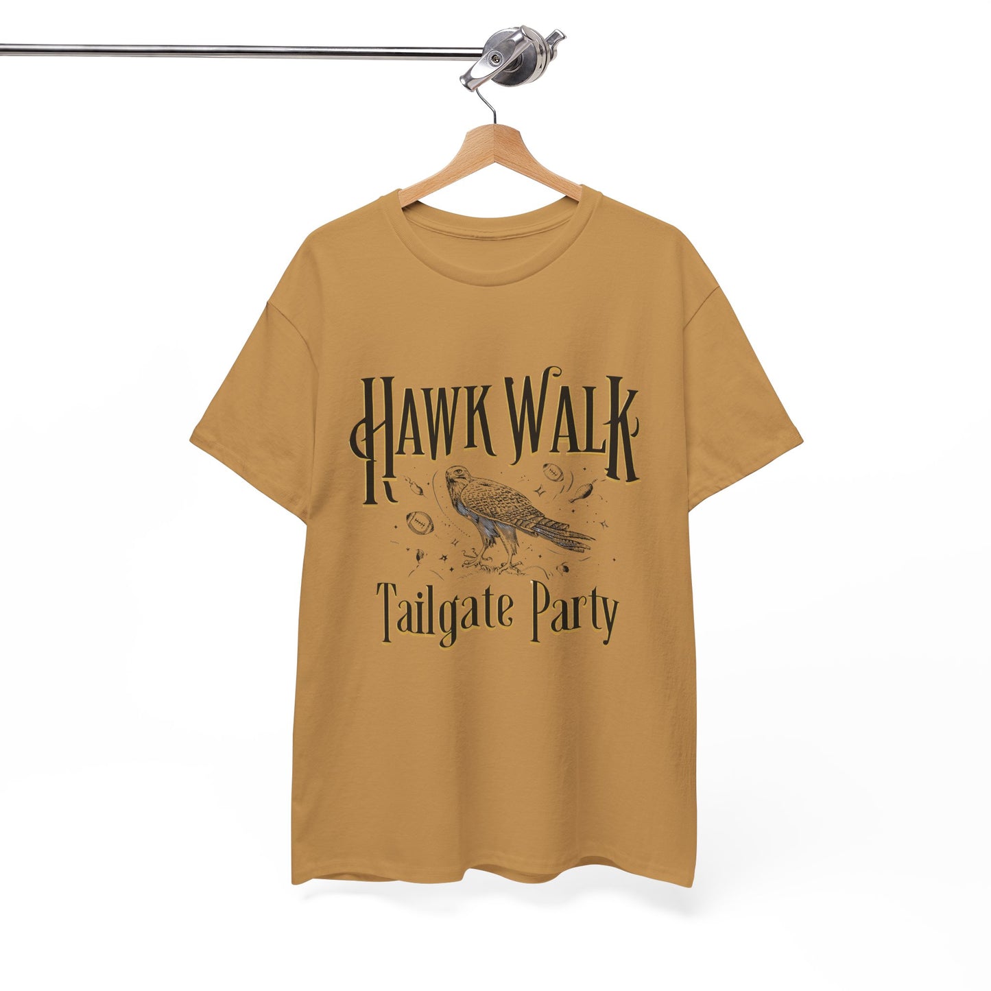 Hawk Walk Tailgate Tee, Unisex Cotton Shirt, Outdoor Event T-Shirt, Festival Wear, Bird Lover Gift, Sports Gathering Apparel