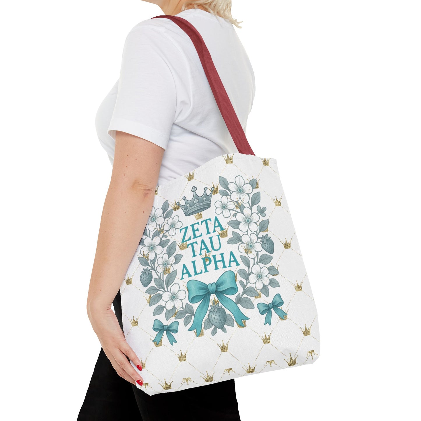 Zeta Tau Alpha Tote Bag | Sorority Bags, Floral Design, Gift for Sisters, Campus Essentials, Personalized Tote