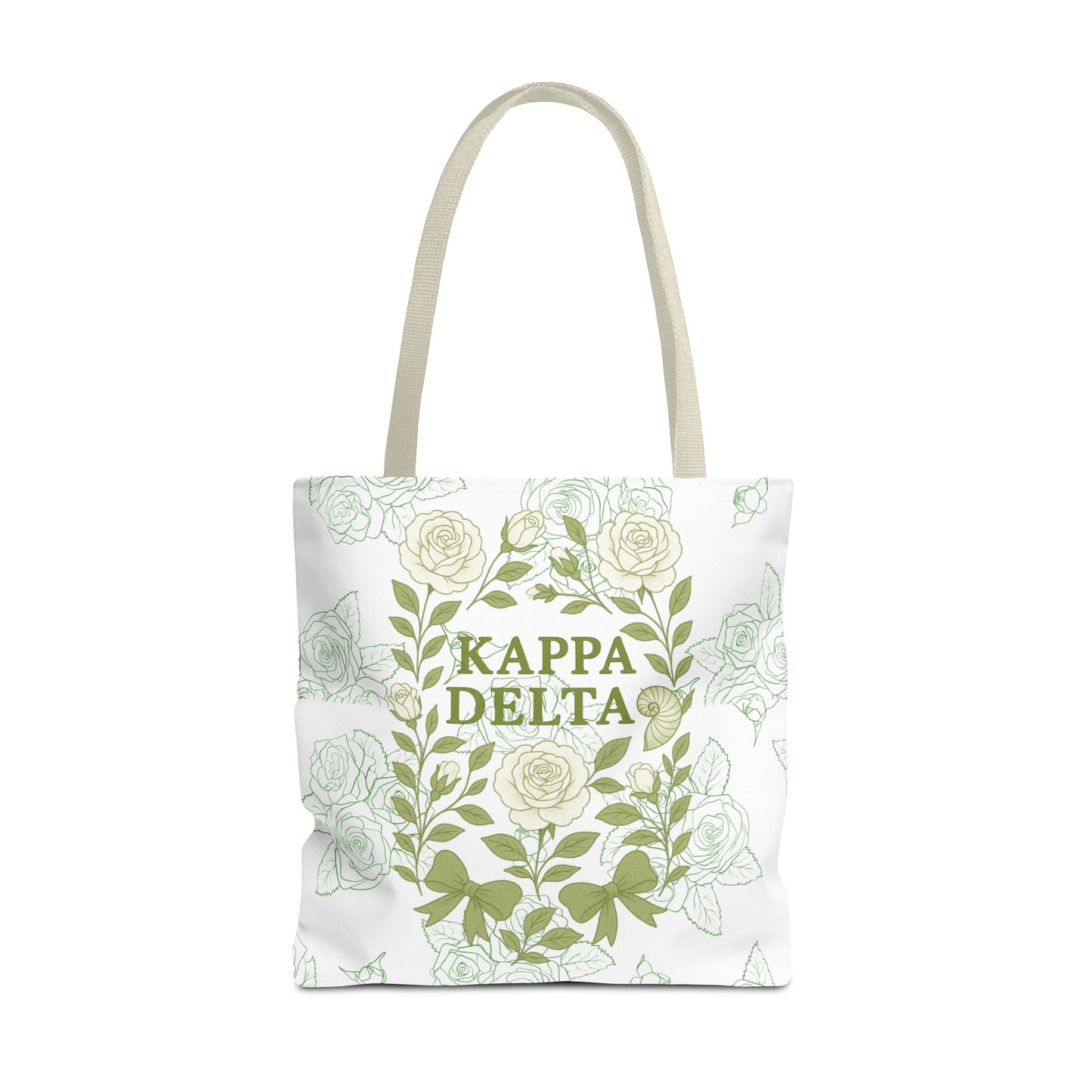 Elegant Kappa Delta Tote Bag, Floral AOP Design, Sorority Bag, Gift for Sisters, Eco-Friendly Shopping Bag