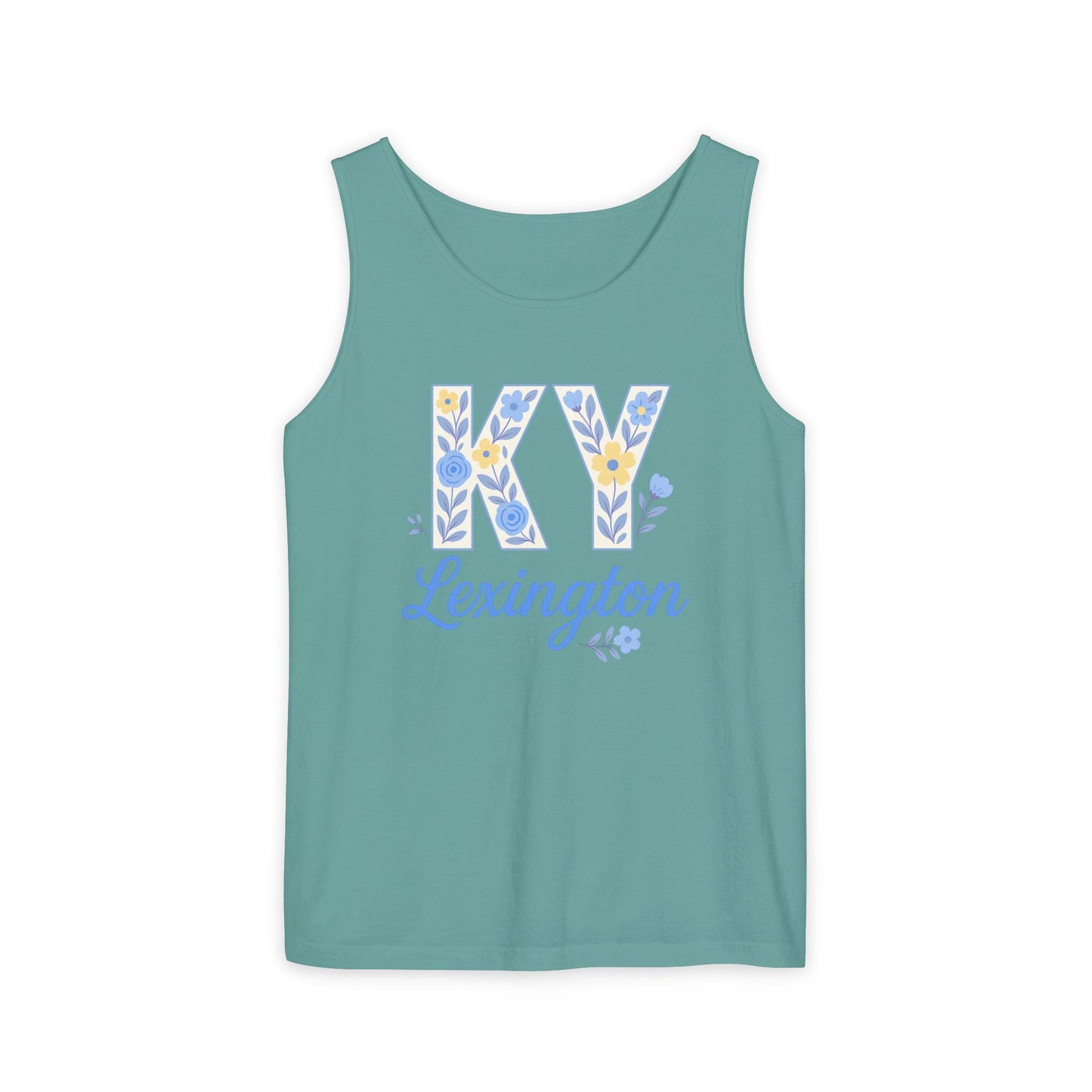 Kentucky Floral Letter Tank Top, Summer Tank, Cute Souvenir, Unisex Summer Apparel, Gift for Her, Comfort Colors, Graduation Gift