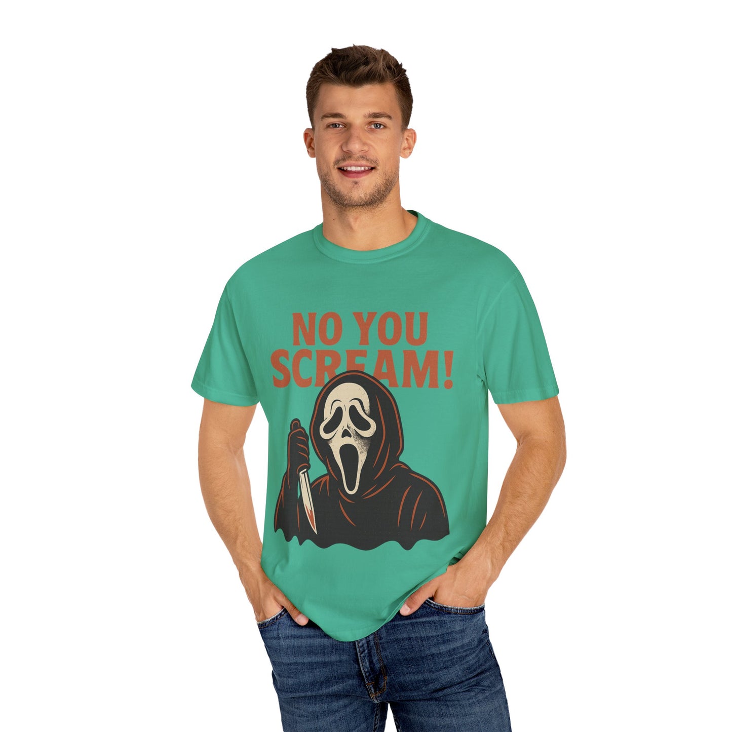 Unisex Horror-Themed T-shirt | Fun Scream Design for Halloween, Costume Parties, Movie Nights, Gift for Horror Fans