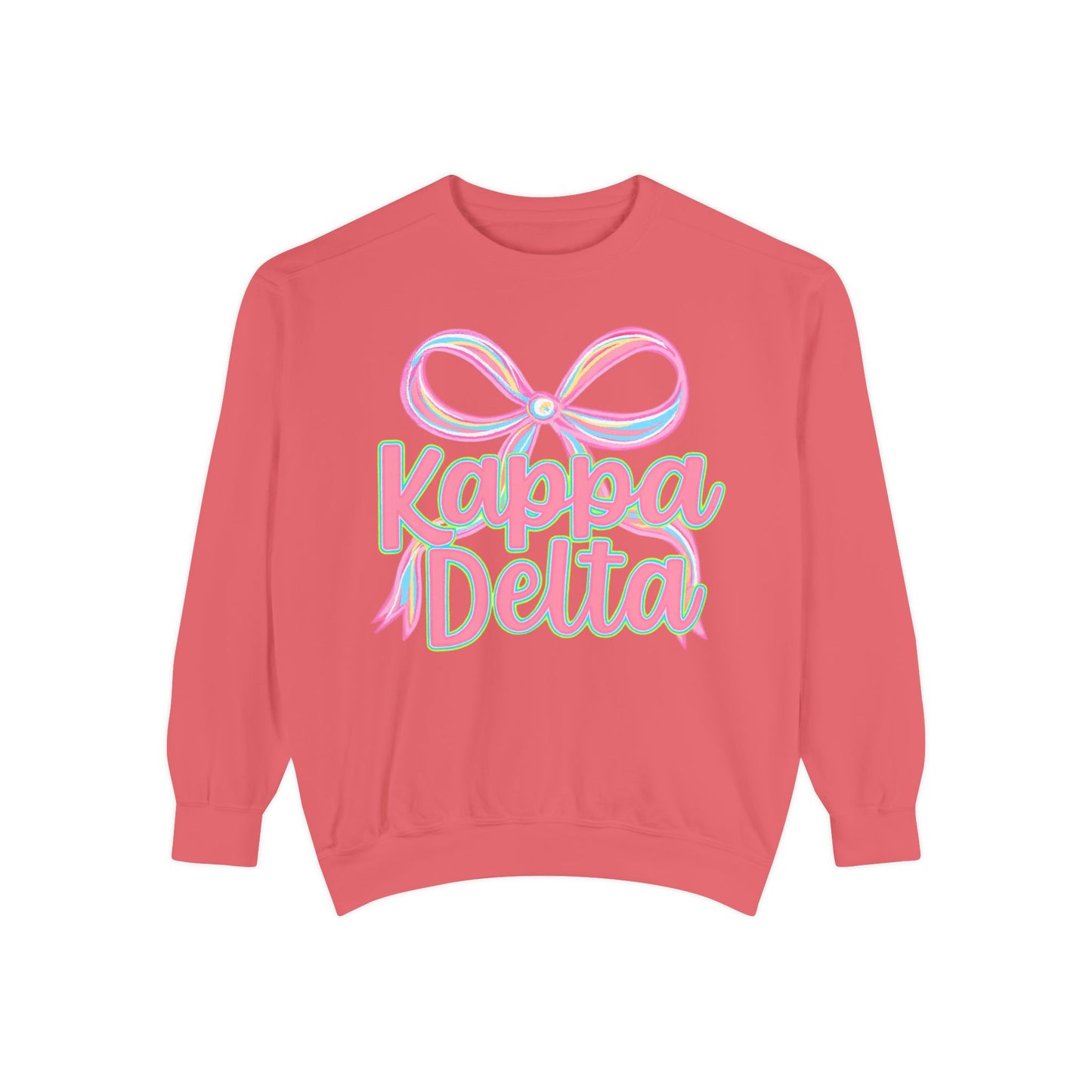 KD Comfort Colors Garment-Dyed Sweatshirt, Sorority Apparel, Cozy Gift, College Sweatshirt, Valentine's Day Gift, Customizable Sweater