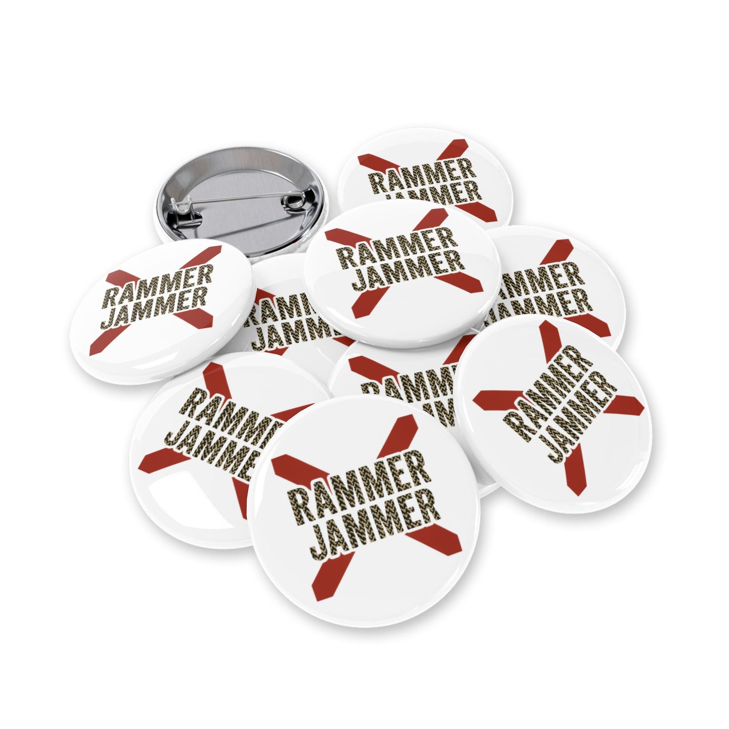 Round Pins - Rammer Jammer Alabama Game Day