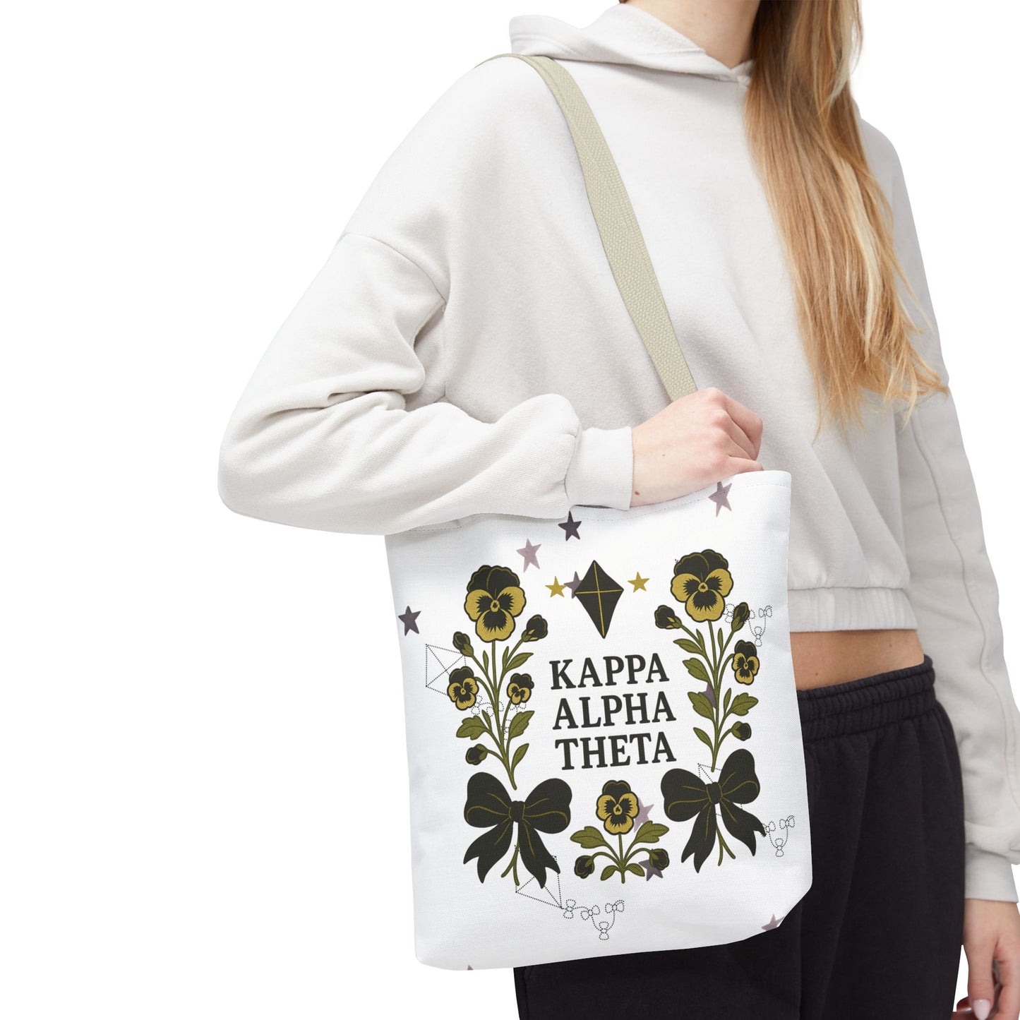 Floral Sorority Tote Bag | Kappa Alpha Theta, Eco-Friendly Bag, Gift for Sisters, College Accessory, Summer Outing Bag