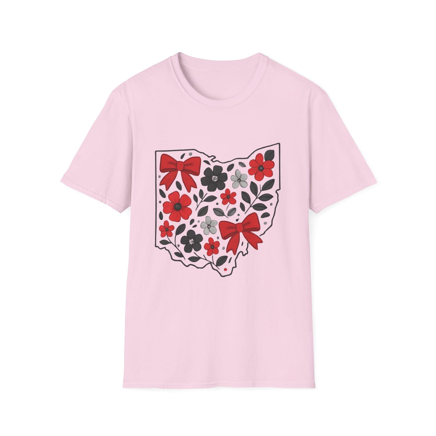 Ohio Floral T-Shirt, Unisex Tees, Gift for Her, Vintage Style, Summer Wardrobe Essential, State Pride