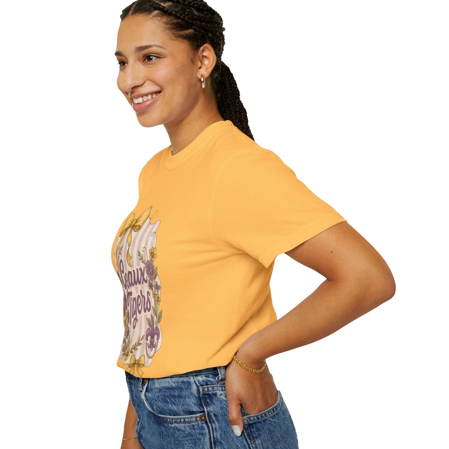 Geaux Tigers Floral T-Shirt, Unisex Casual Tee, Game Day Apparel, Spring Outfit, LSU Fan Gear
