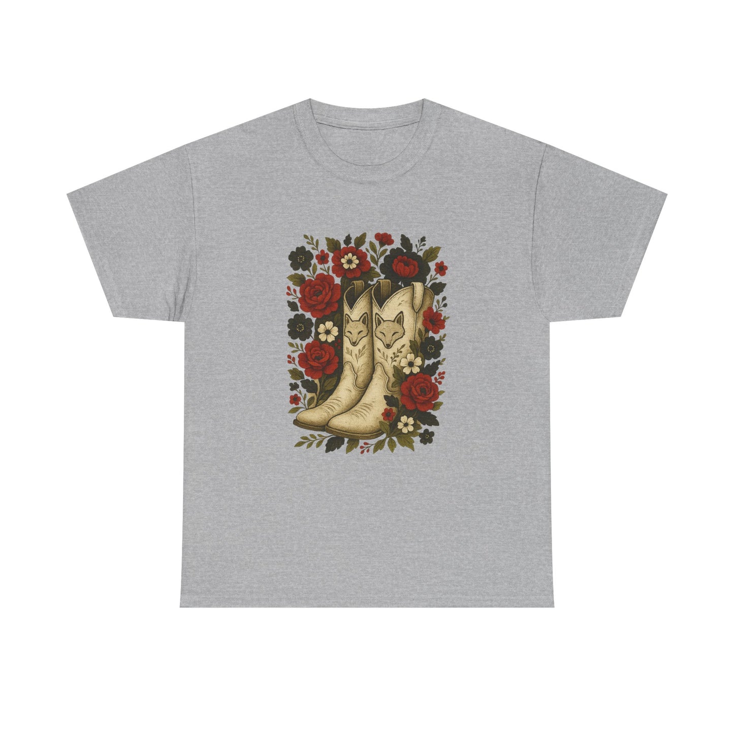 AR State Red Wolves Vintage Floral Cowboy Boots Tee