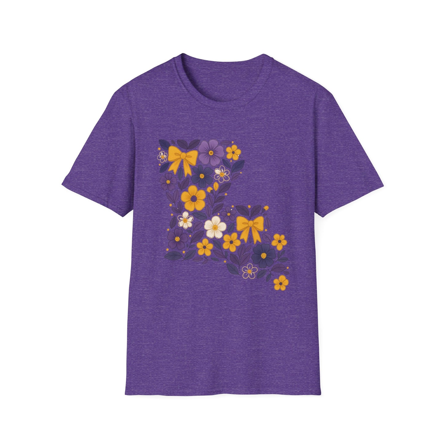 Louisiana Floral Graphic Tee, Casual Unisex T-Shirt, Spring Fashion, Gift for Nature Lovers, Summer Outfit, Southern Pride