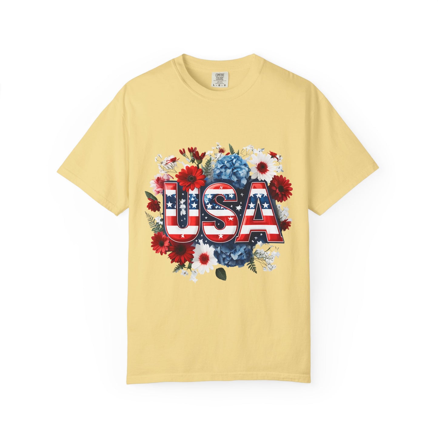 Patriotic Floral USA T-Shirt