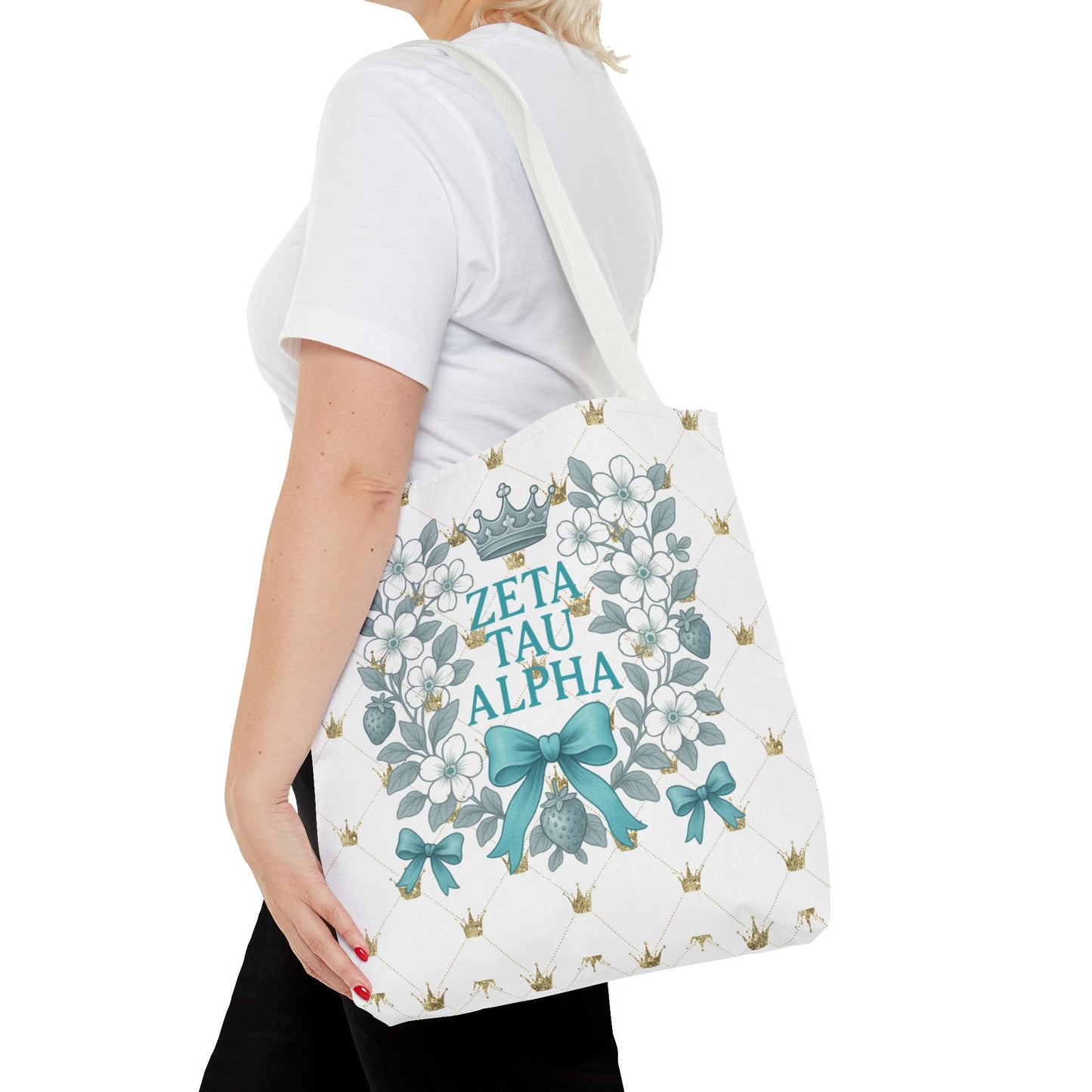 Zeta Tau Alpha Tote Bag | Sorority Bags, Floral Design, Gift for Sisters, Campus Essentials, Personalized Tote