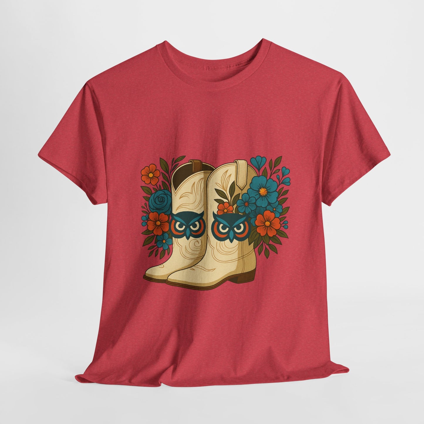 Floral Cowboy Boots Tee, Perfect for Country Music Lovers, Western Style Gift, Casual Outfit, Boho Fashion, Farmhouse Decor