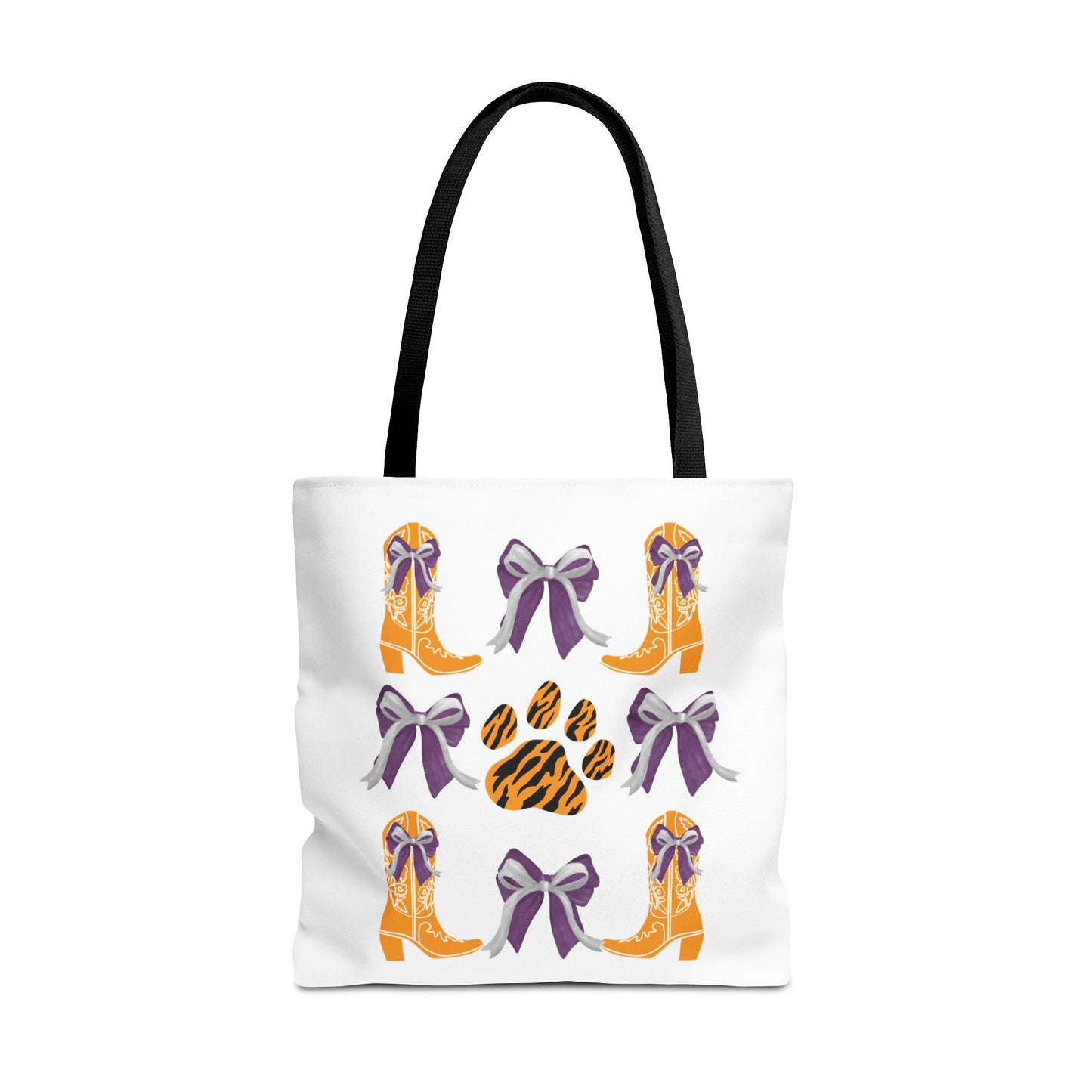 SC Clemson Coquette Bow Tiger Print Tote Bag, Go Tigers, SC Game Day, Clemson, SC, College Student Gift, Graduation Gift, SC Tigers Fan, Clemson Alumni