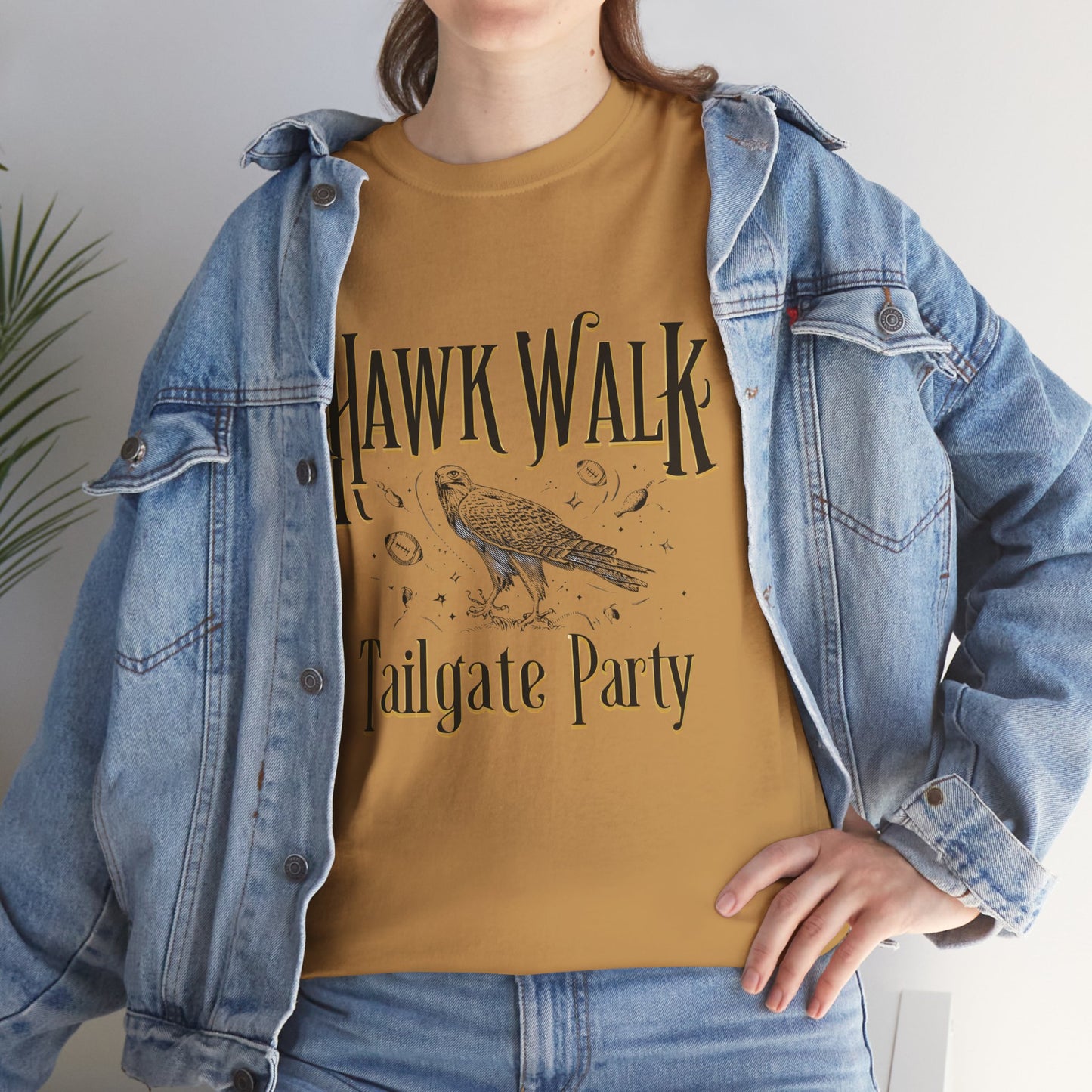 Hawk Walk Tailgate Tee, Unisex Cotton Shirt, Outdoor Event T-Shirt, Festival Wear, Bird Lover Gift, Sports Gathering Apparel