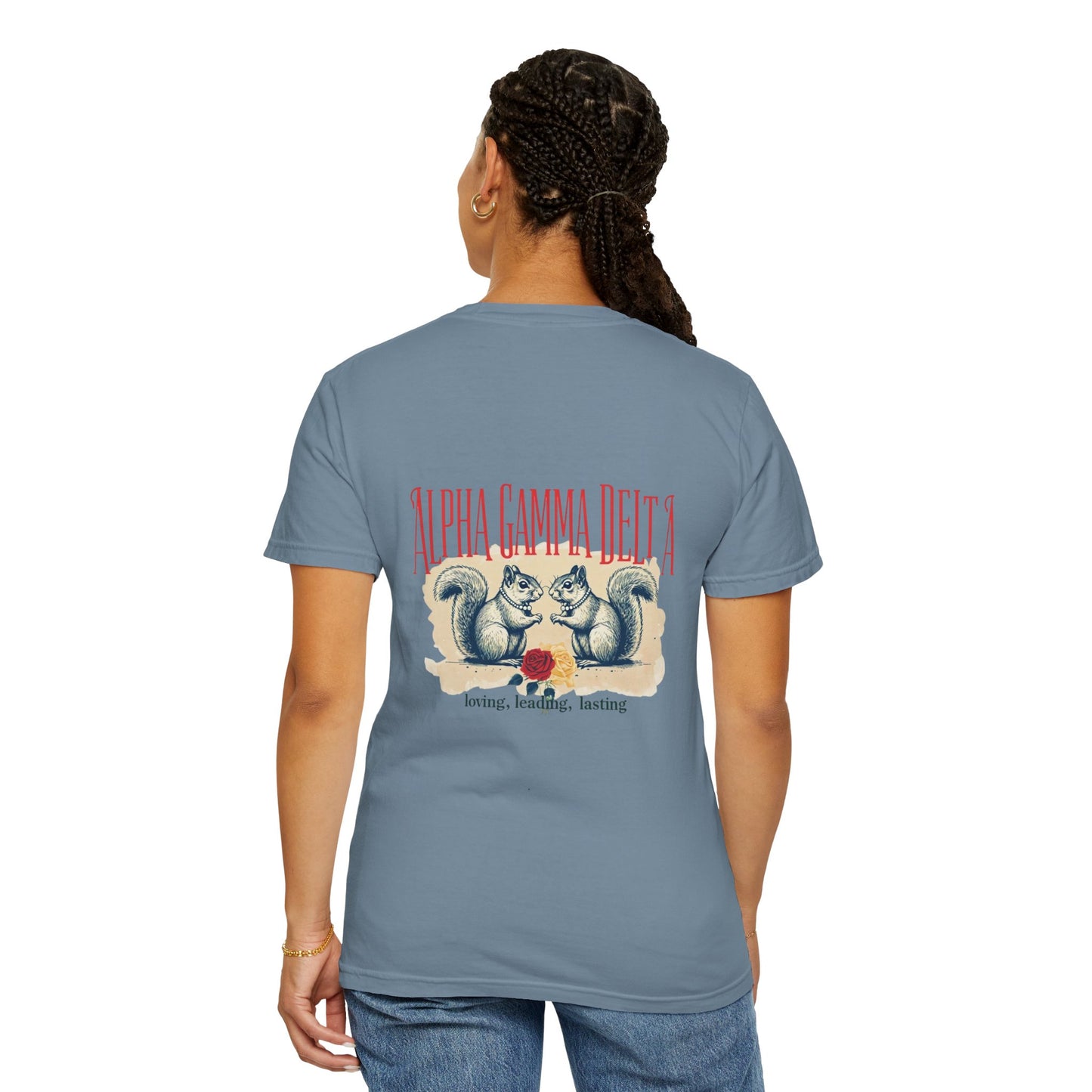 AGD Charming Sorority T-Shirt, Squirrel Design, Unisex Apparel, Perfect Gift, Casual Wear, College Life, Greek Life, Fraternity Events